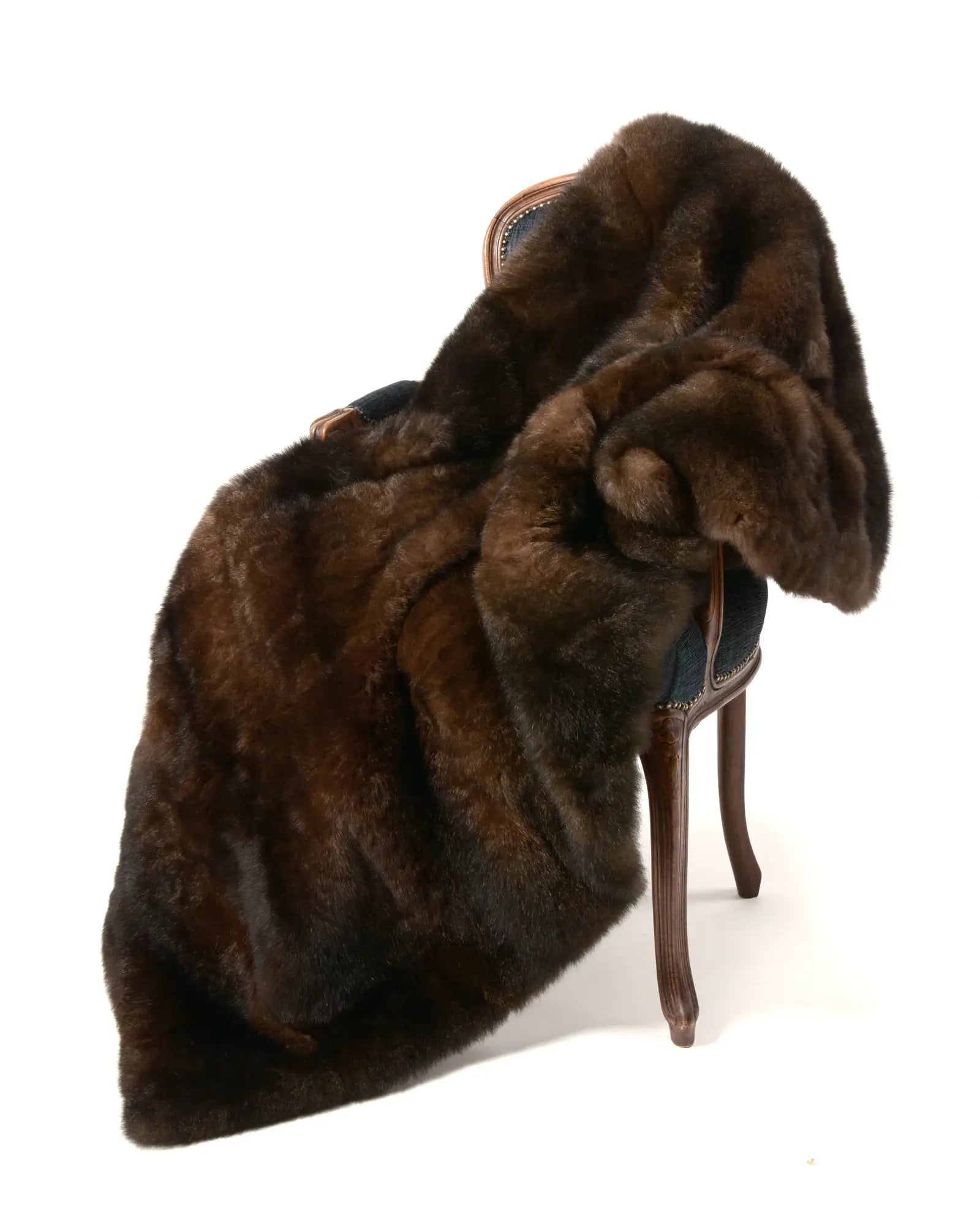 Luxury Chocolate Brown Possum Fur Throw Blanket - Soft & Warm Cozy Throw for Couch, Bed, Sofa - Perfect for Winter Nights, Home Decor, and Gift Giving