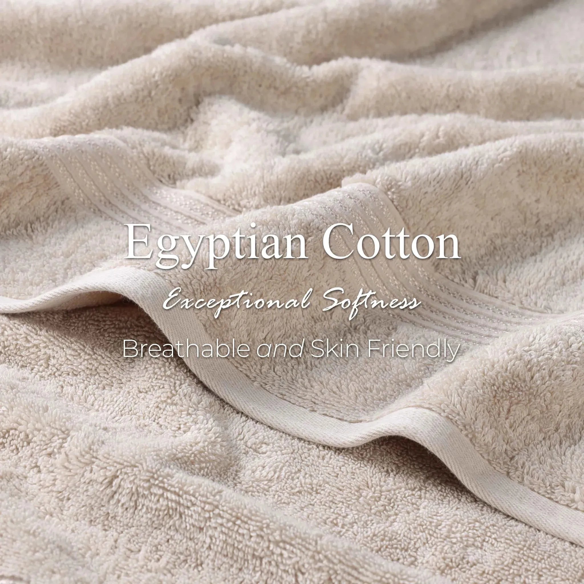 Premium Egyptian Cotton Bath Towels Set of 4 - Ultra Soft & Highly Absorbent Luxury Towels for Spa, Hotel & Home Use