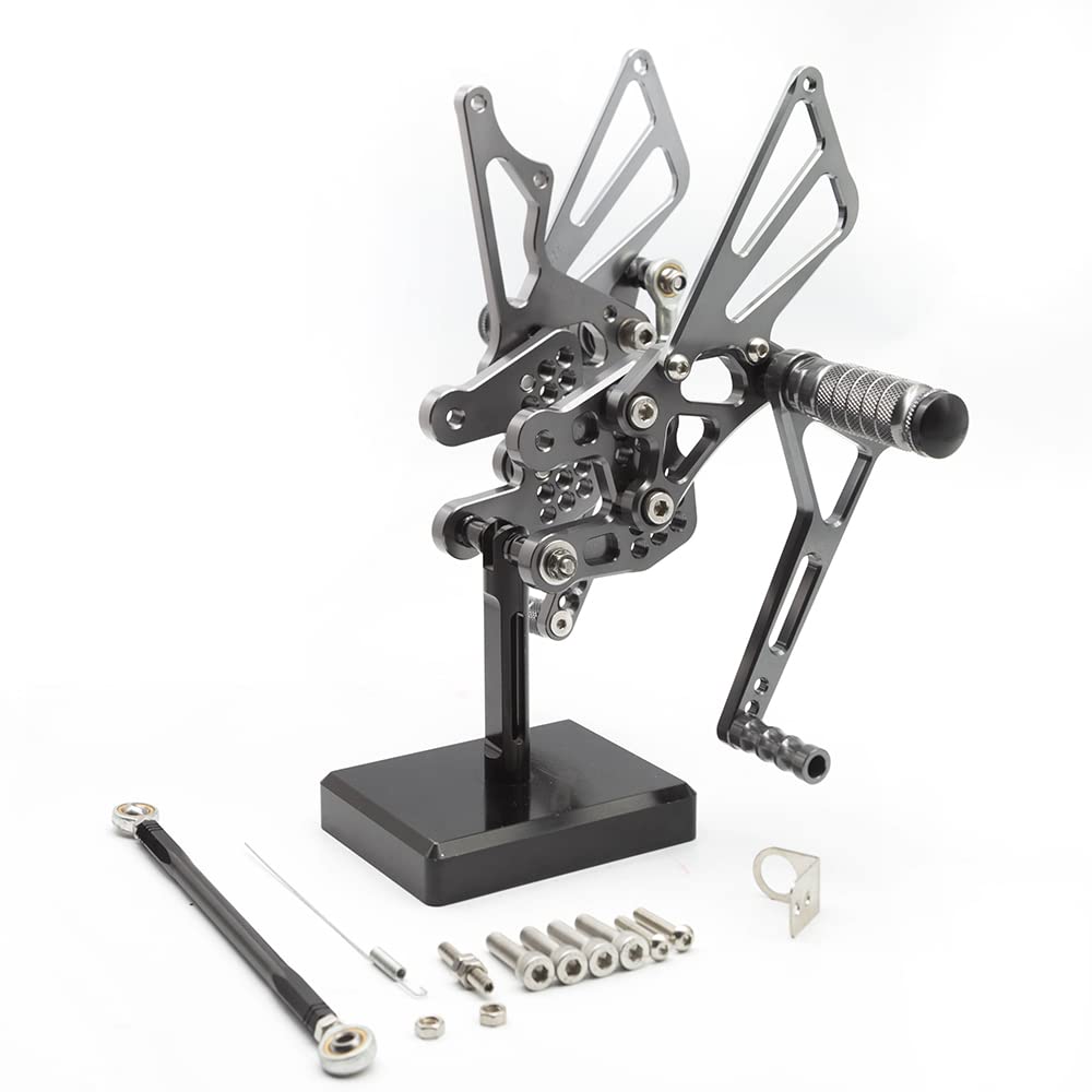 Adjustable CNC GSXR1000 07-08 Motorcycle Rearset Foot Pegs - Compatible with Suzuki GSX-R1000 2007-2008 Models - High Performance Footrests for Racing & Street Riding - Perfect for Track Days & Custom Bike Builds