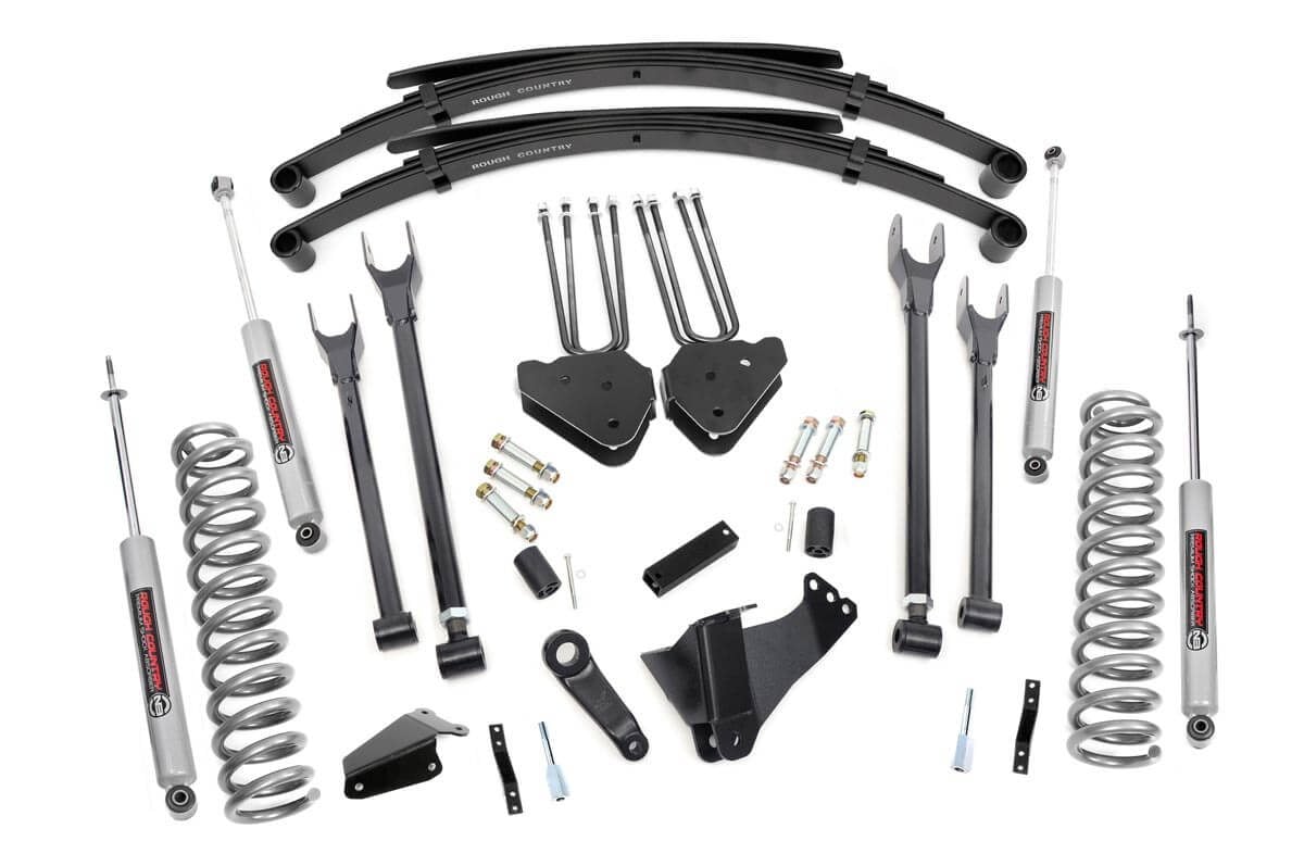 6 Inch Lift Kit for Ford F-250/F-350 Super Duty (2005-2007) - Gas Suspension with 4 Link & RR Spring - Heavy Duty Off-Road Truck Upgrade for Enhanced Performance & Ground Clearance - Perfect for Off-Roading, Towing & Work Trucks