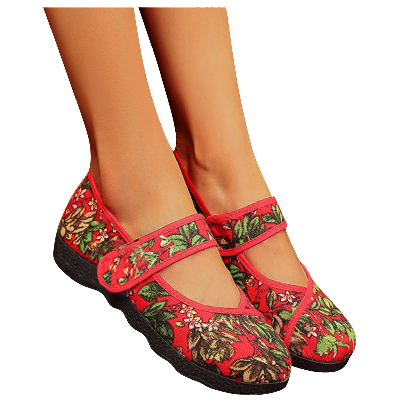 Women's Lightweight Cloth-Soled Embroidered Casual Shoes - Soft & Comfortable for Walking, Travel & Everyday Wear