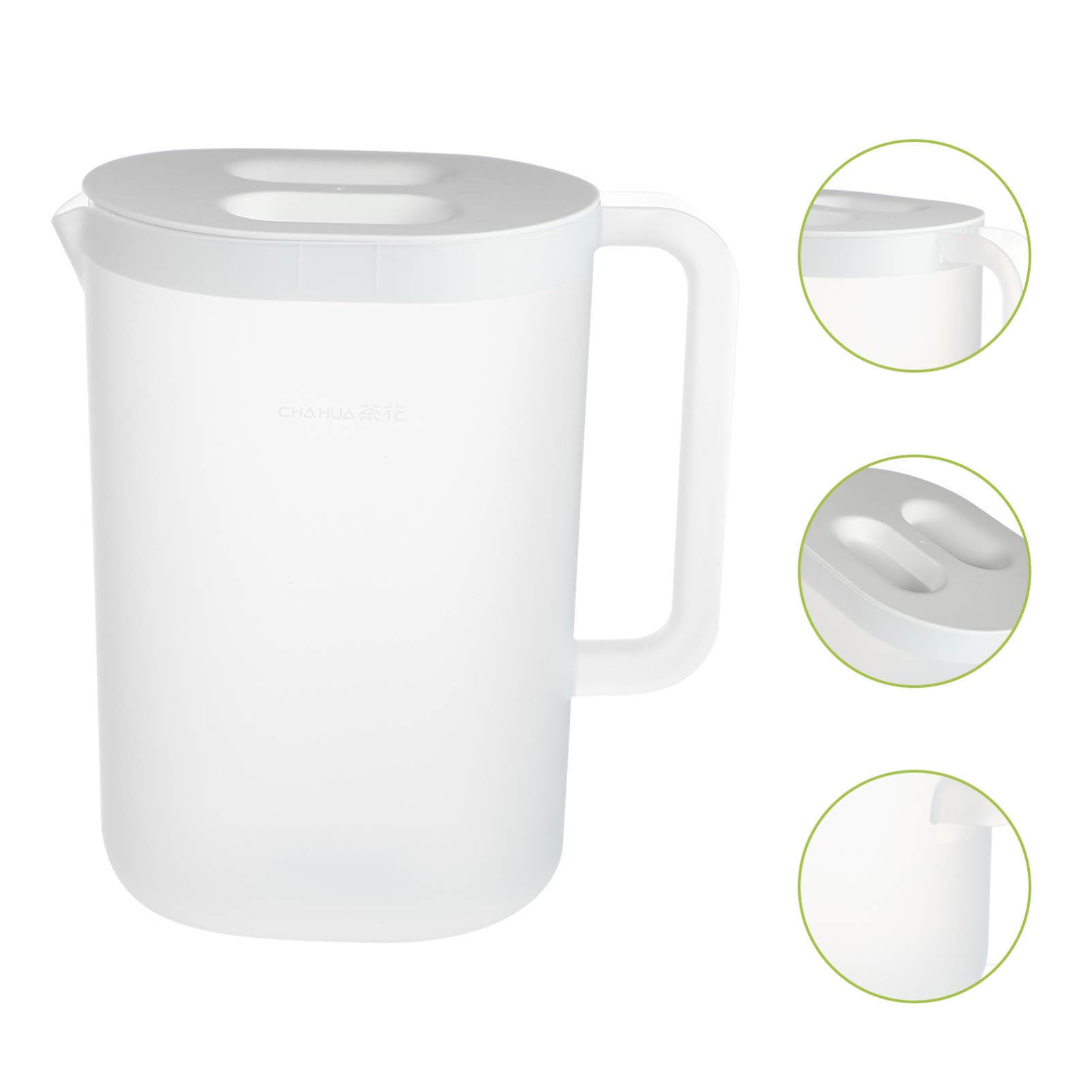 1pc Clear Plastic Cold Water Pitcher with Cover - BPA-Free Tea Jug, Iced Drink Dispenser, Graduated Measuring Cylinder for Kitchen, Parties & Outdoor Picnics