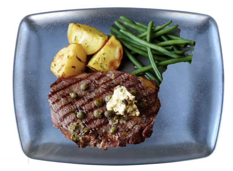 Premium Black Melamine Rectangular Plates - 14.75