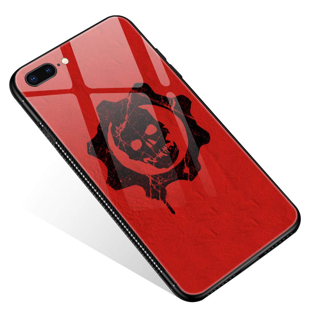 Premium Shockproof iPhone 7/8/SE 2020 Case with Tempered Glass - Red Skull Pattern Design for Women, Men & Teens | Anti-Scratch Protection for Daily Use, Travel & Outdoor Activities