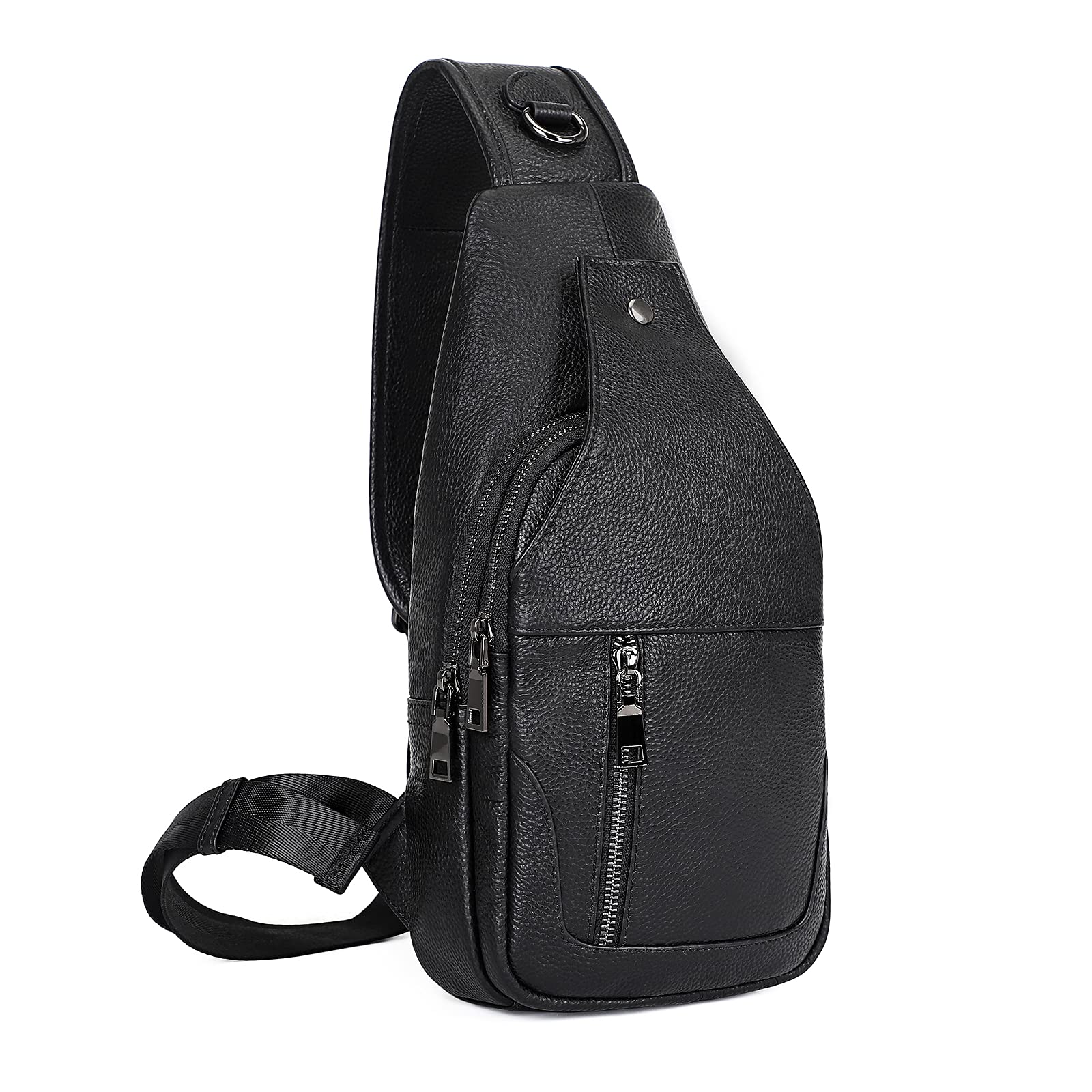 Augus Genuine Leather Chest Bag - Anti-Theft Waterproof Crossbody Shoulder Bag for Men & Women - Perfect for Travel, Hiking, Gym & Daily Use