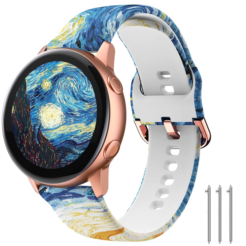 TOOLAIK 20mm Sports Wristband Compatible with Samsung Galaxy Watch 6 Classic 47mm/43mm, Watch 5/5 Pro, Watch 4, Galaxy Watch 3 41mm & Active 2 40mm/44mm - Durable Silicone Band for Men & Women - Perfect for Running, Gym & Daily Wear