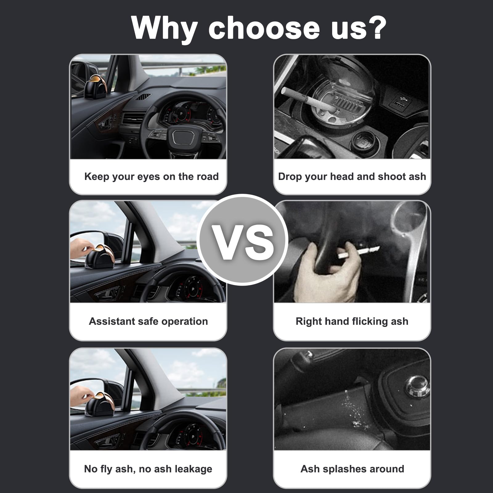 Premium Car Ashtray with Lid - Leakproof Auto Ash Tray for Car Door | Portable Vehicle Cigarette Ashtray for Smokers | Perfect for Road Trips, Commuting & Long Drives