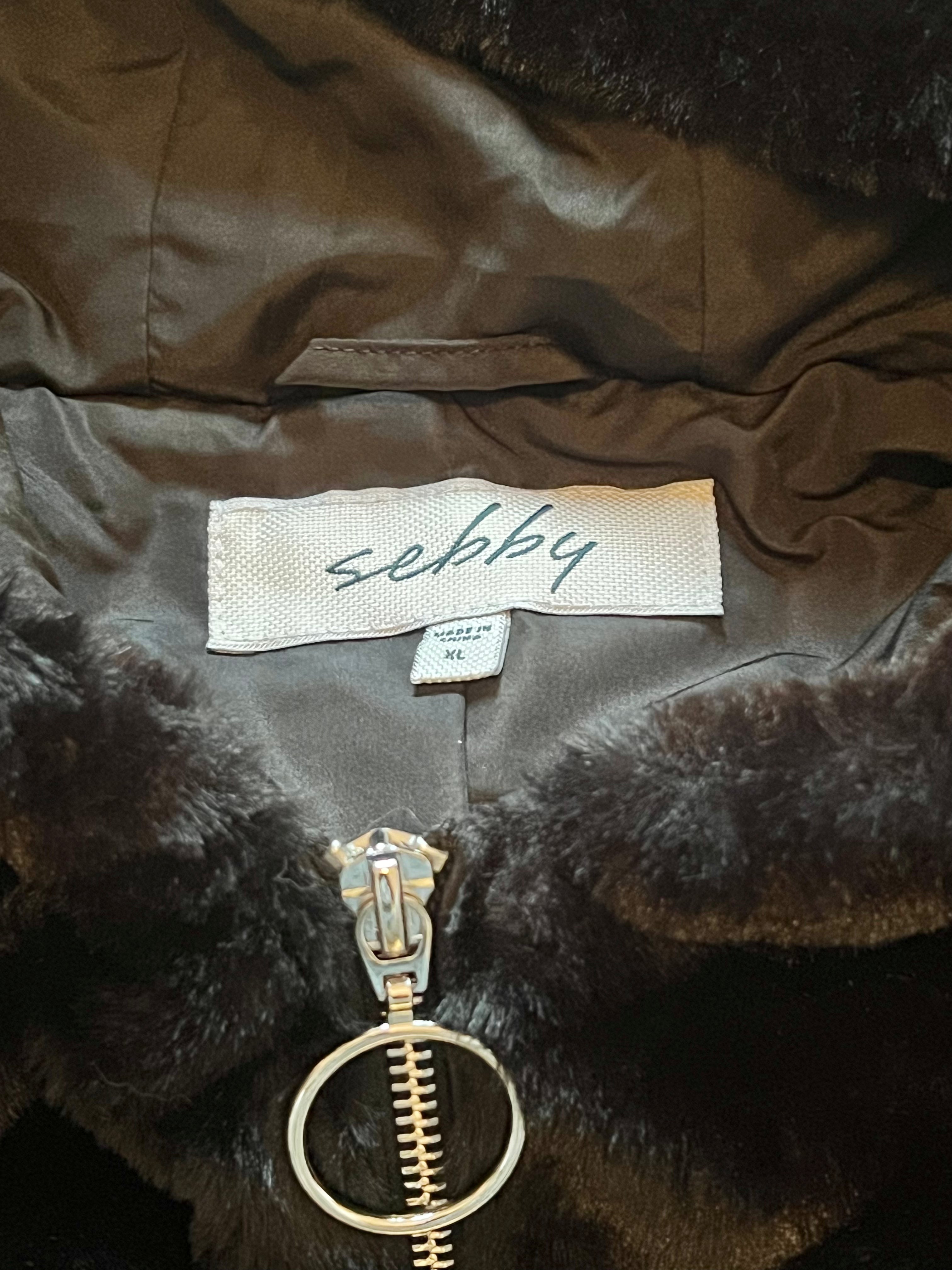 Sebby Black XL Faux Fur Bomber Jacket - Warm Winter Coat for Women, Stylish Outerwear for Casual Outings & Cold Weather Fashion