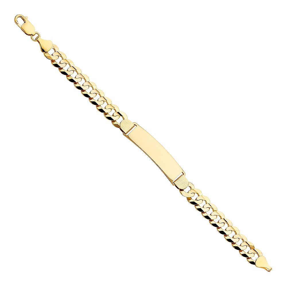 14K Yellow Gold Cuban Link ID Bracelet - 8.5