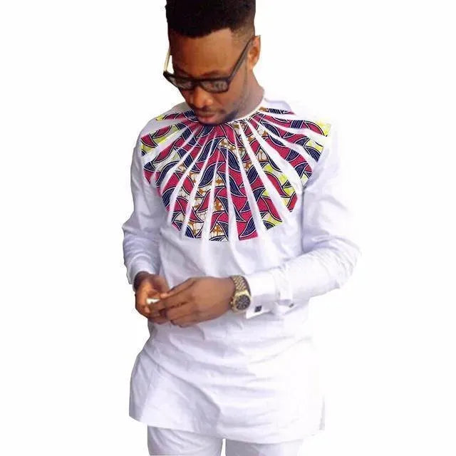 Stylish Trevor African Print Men's Shirt - Traditional Cotton Button Up Shirt for Casual Wear, Parties & Cultural Events