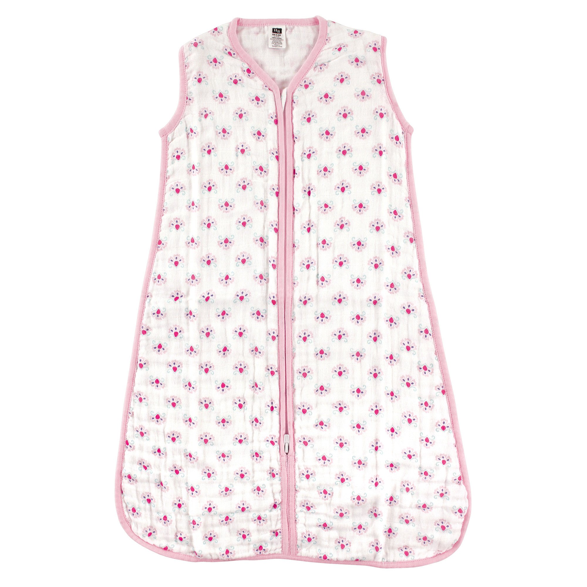 Hudson Baby Girls Wearable Safe Sleep Muslin Sleeping Bag - Soft & Breathable for Newborns, Infants & Toddlers - Perfect for Nursery, Daycare & Travel
