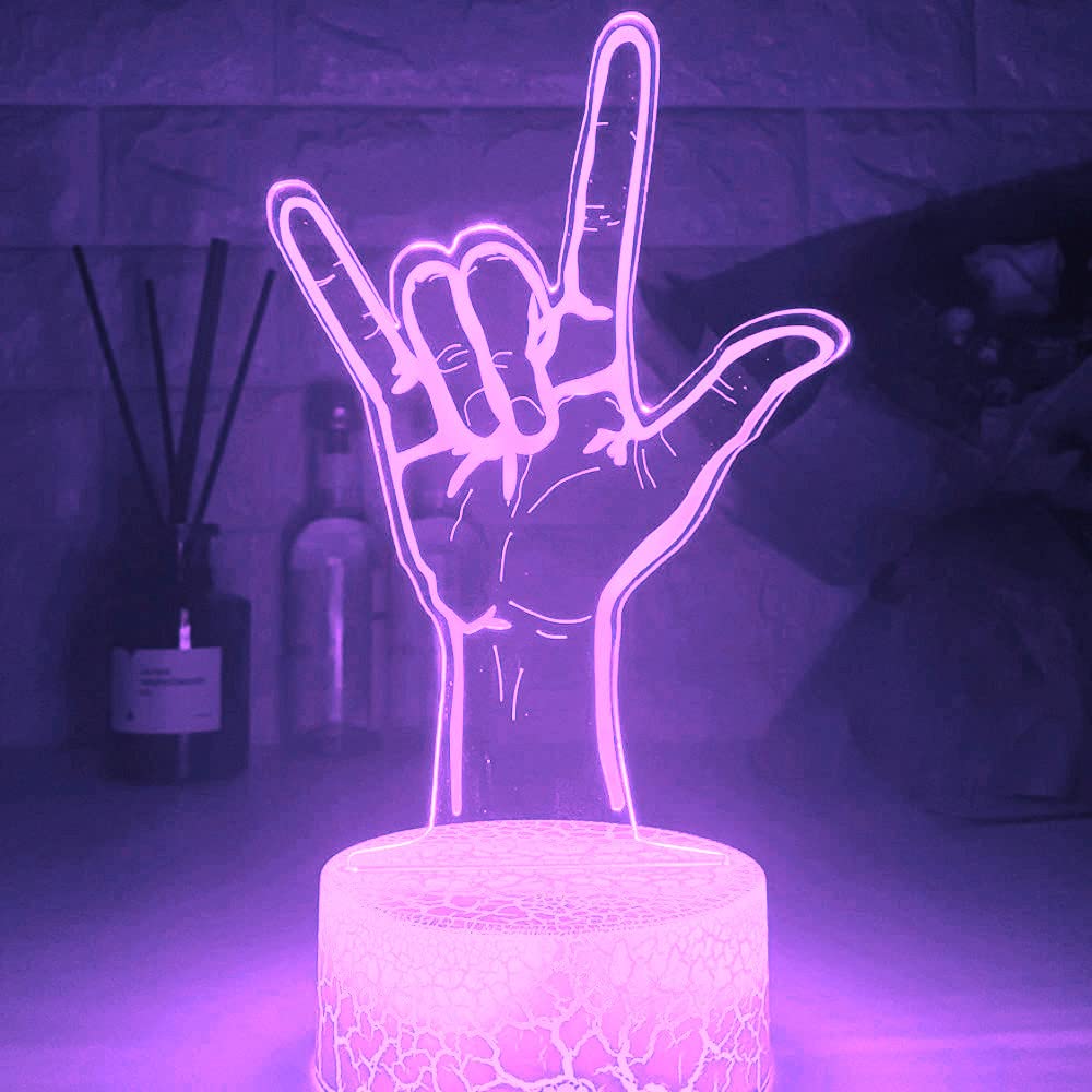 3D I Love You LED Night Light - 7 Color Changing Optical Illusion Table Lamp for Desk, Bedroom, Nursery | Romantic Gift for Valentine's, Birthday, Christmas | Kids Room Decor & Home Accessories