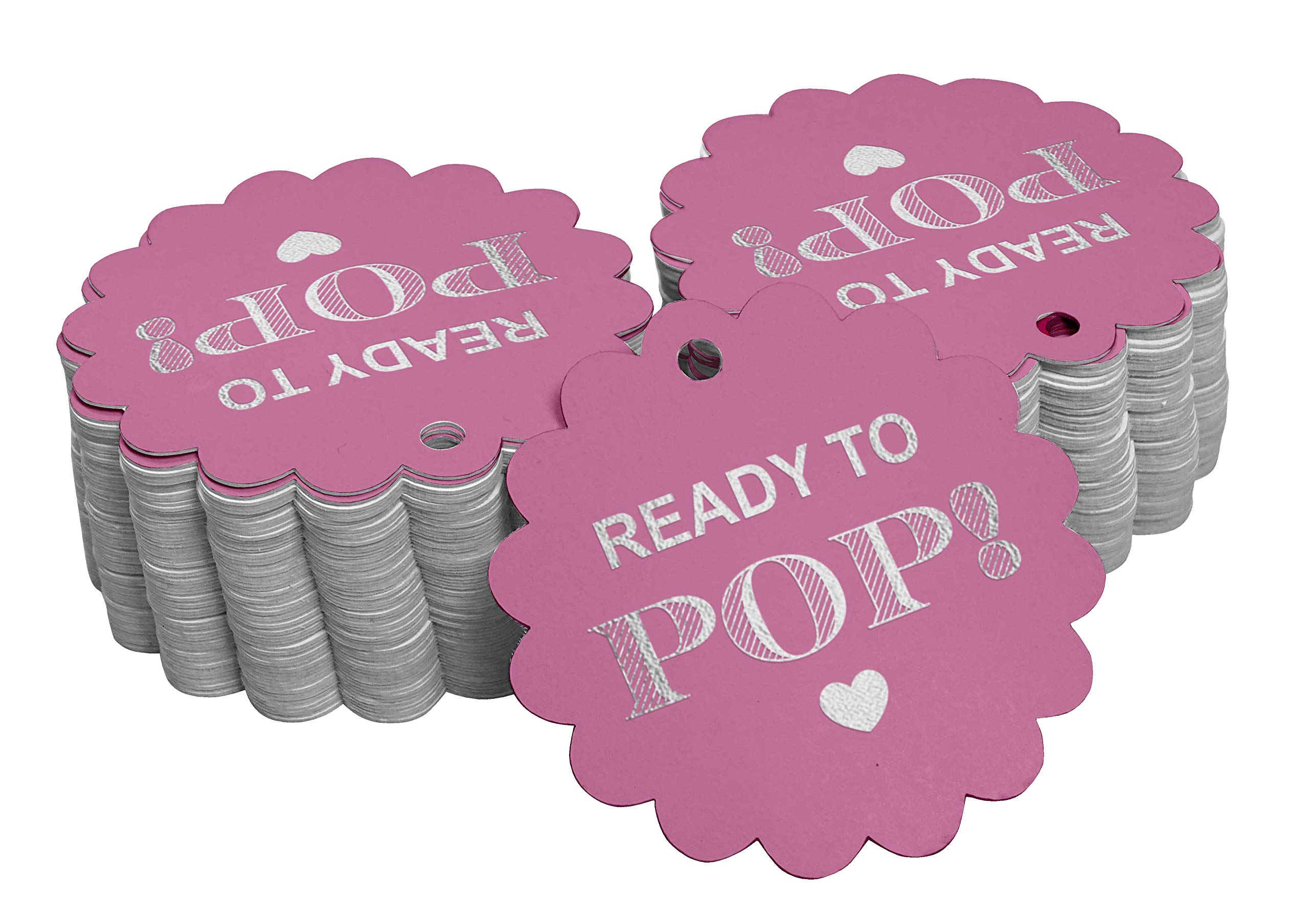 Premium Baby Shower Bottle Tags - Real Silver Foil Favor Hang Tags (Pack of 50) - Perfect for Gender Reveal, Newborn Celebrations & Party Decorations