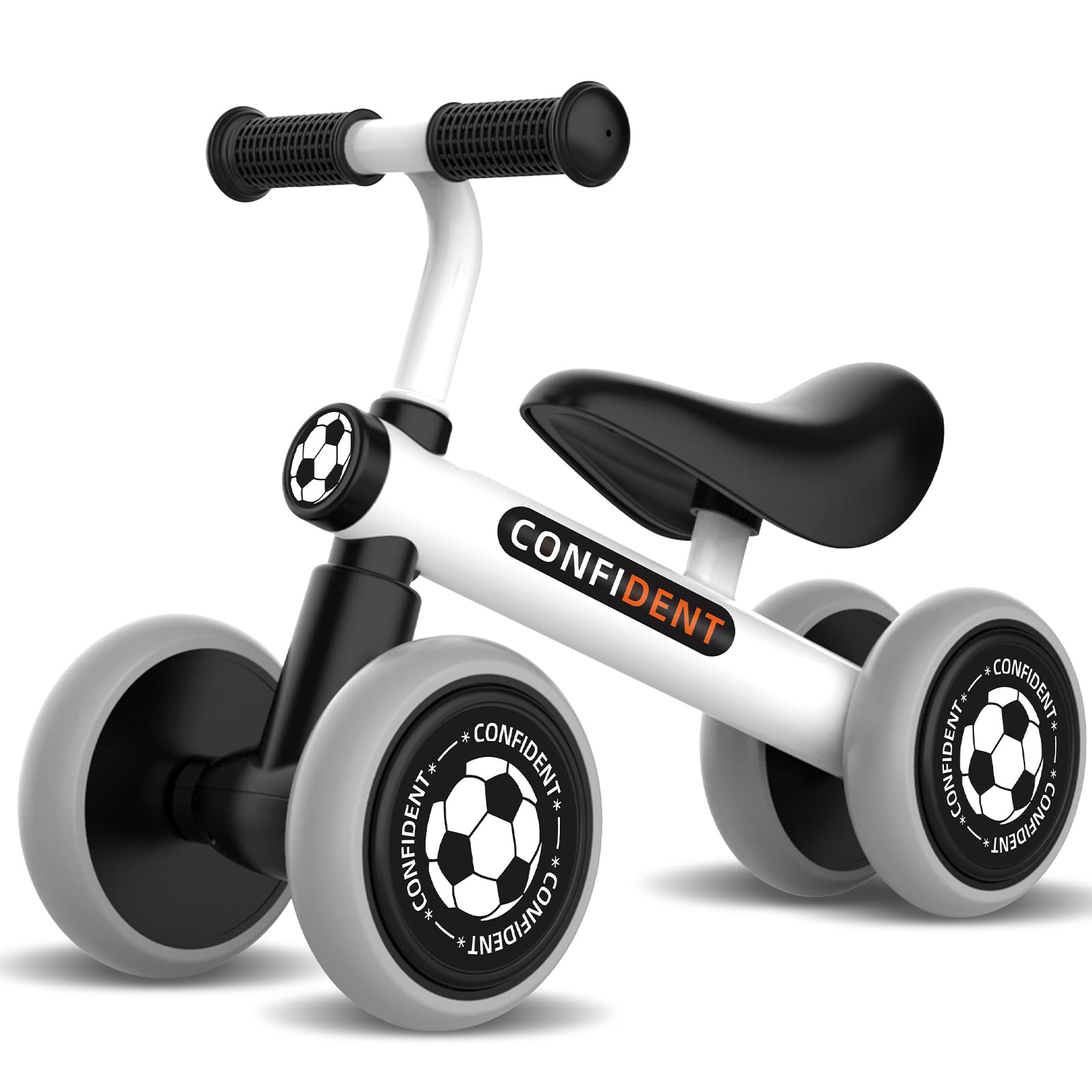 Xiapia Baby Balance Bike for 1-2 Year Old Girls | 4-Wheel No Pedal Steel Frame Toddler Bike | First Birthday Gift for 10-24 Month Olds | Perfect for Indoor Play & Outdoor Learning to Ride