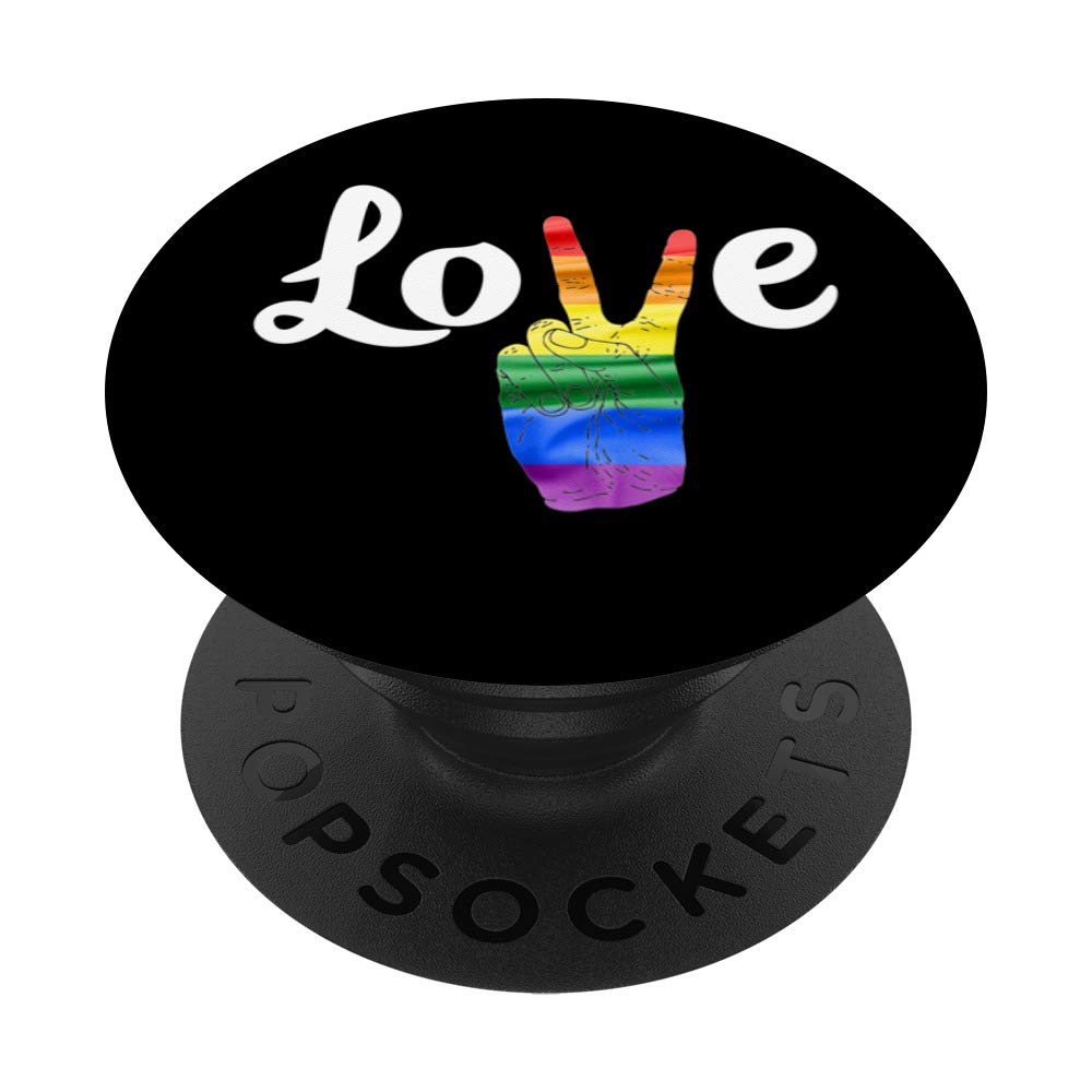 Rainbow Flag PopSockets PopGrip with Peace Sign - Swappable Phone Grip for iPhone, Samsung & Tablets - Perfect for Pride Events, LGBTQ+ Support & Everyday Use