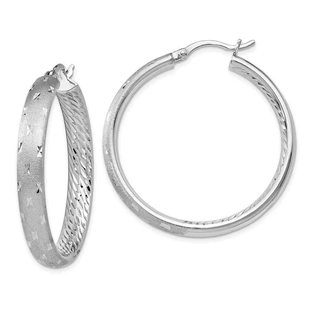 925 Sterling Silver Rhodium Plated Hoop Earrings for Women | Hypoallergenic Fine Jewelry | Perfect for Parties, Weddings & Everyday Wear