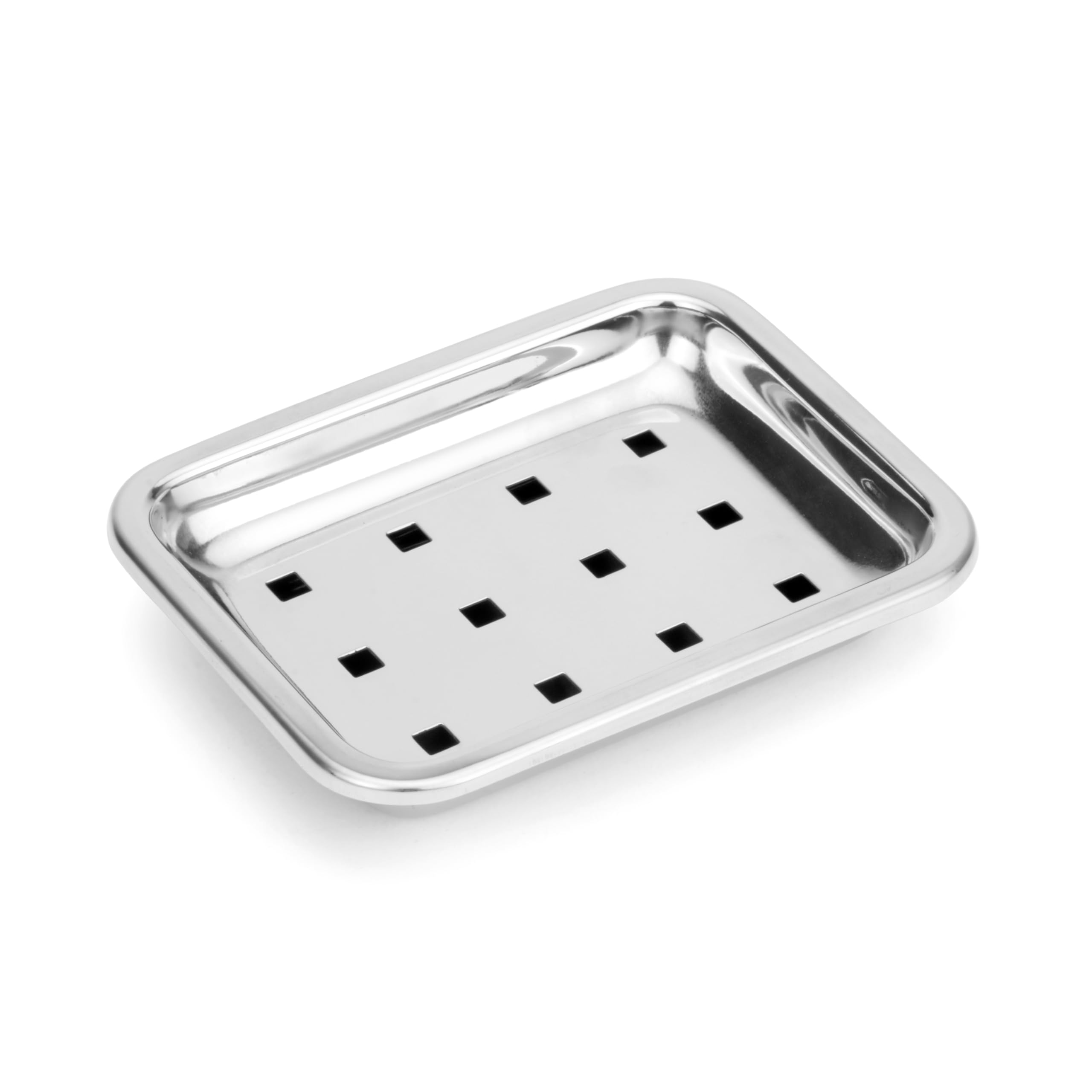 Stainless Steel Double Layer Soap Dish Holder with Drain - Rectangle Soap Tray for Bathroom, Shower, Bathtub & Kitchen Sink | Rustproof & Durable Design for Wet Areas
