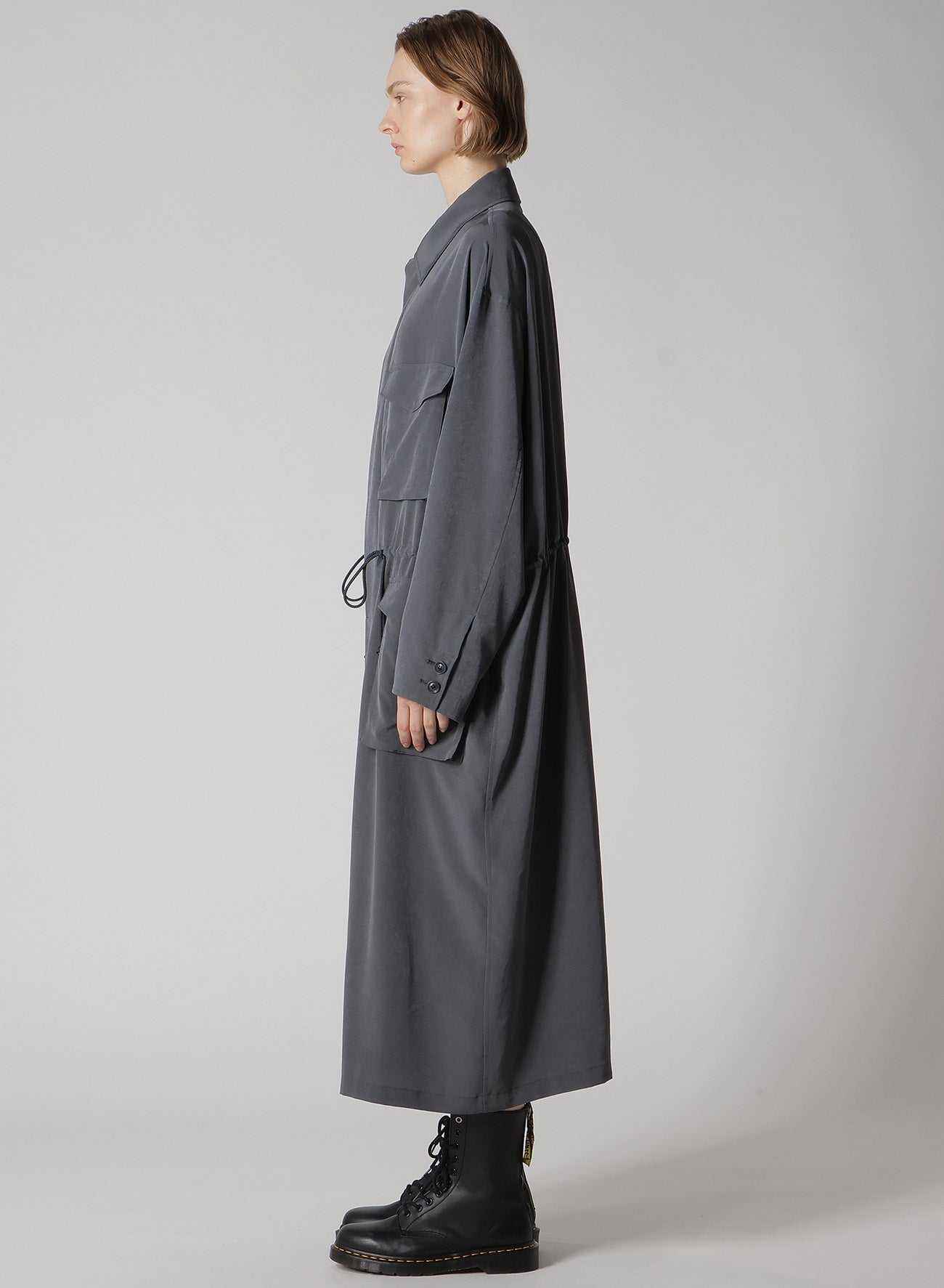 Elegant Crepe de Chine Long Dress with 4 Pockets - Flowy Women's Maxi Dress for Casual Wear, Office & Special Occasions