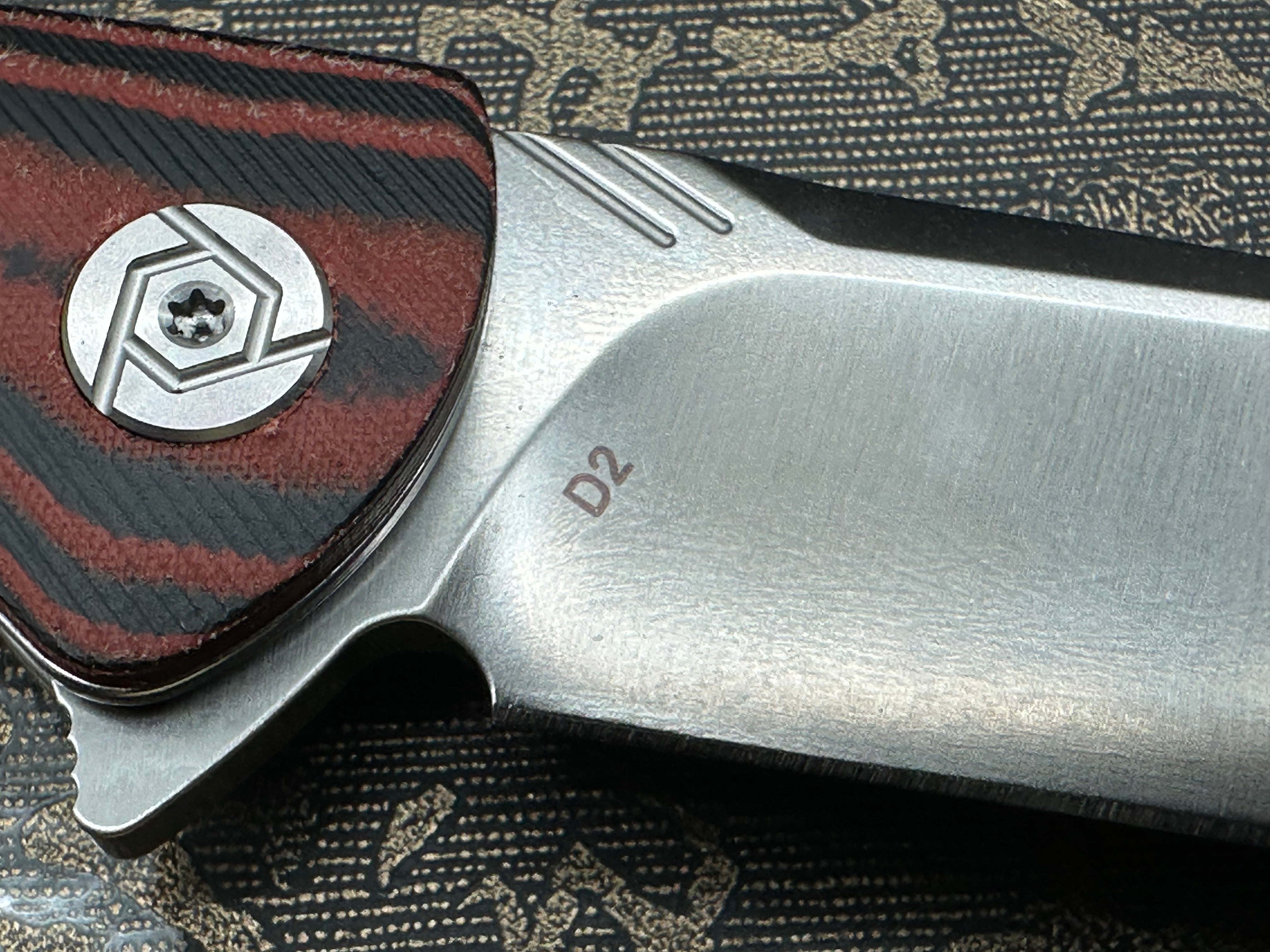 CH KNIVES CH3510 Folding Pocket Knife - D2 Steel Blade, Black/Red Micarta Handle - EDC, Camping, Hiking & Outdoor Survival Tool