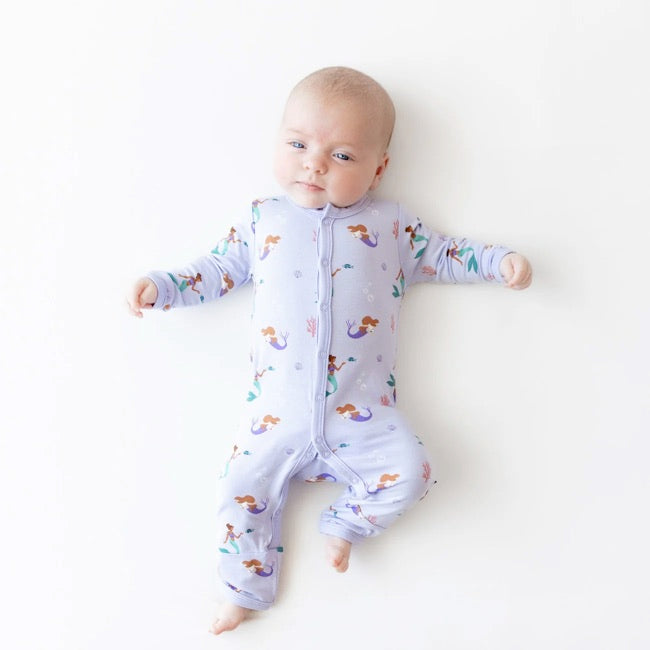 Kyte Baby Printed Snap Romper - Soft Cotton Mermaid Design for Newborns & Infants | Perfect for Playtime, Photo Shoots & Everyday Wear