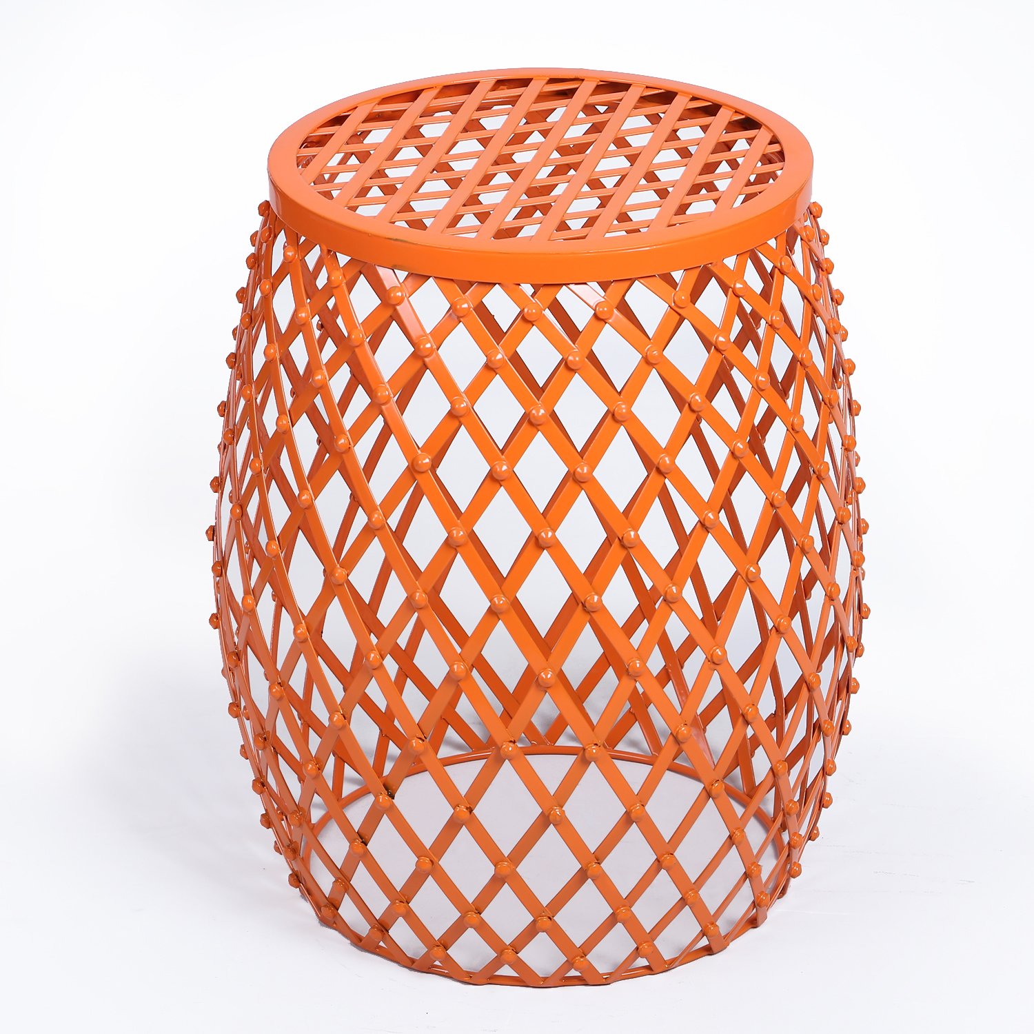 Furnistar 15-inch Modern Accent Table - Stylish End Table, Side Table or Plant Stand for Indoor & Outdoor Use - Vibrant Orange Red - Perfect for Living Room, Patio, or Garden Decor