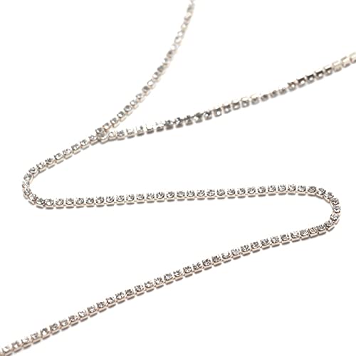 Kercisbeauty Dainty Rhinestone Choker Necklace for Women - Elegant Y Necklace with Diamond Accents, Long Chain Bar Necklace for Party, Evening Wear, Date Night & Special Occasions