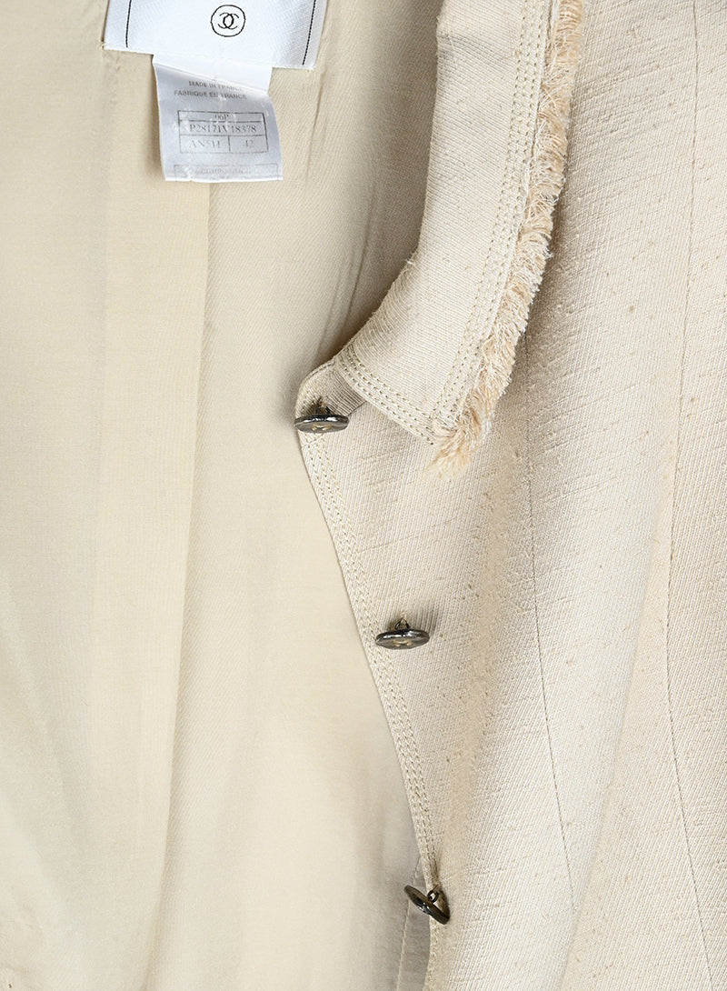 Chanel Beige Linen Jacket Size 46 - Elegant Summer Blazer for Women | Perfect for Office Wear, Casual Outings & Special Events