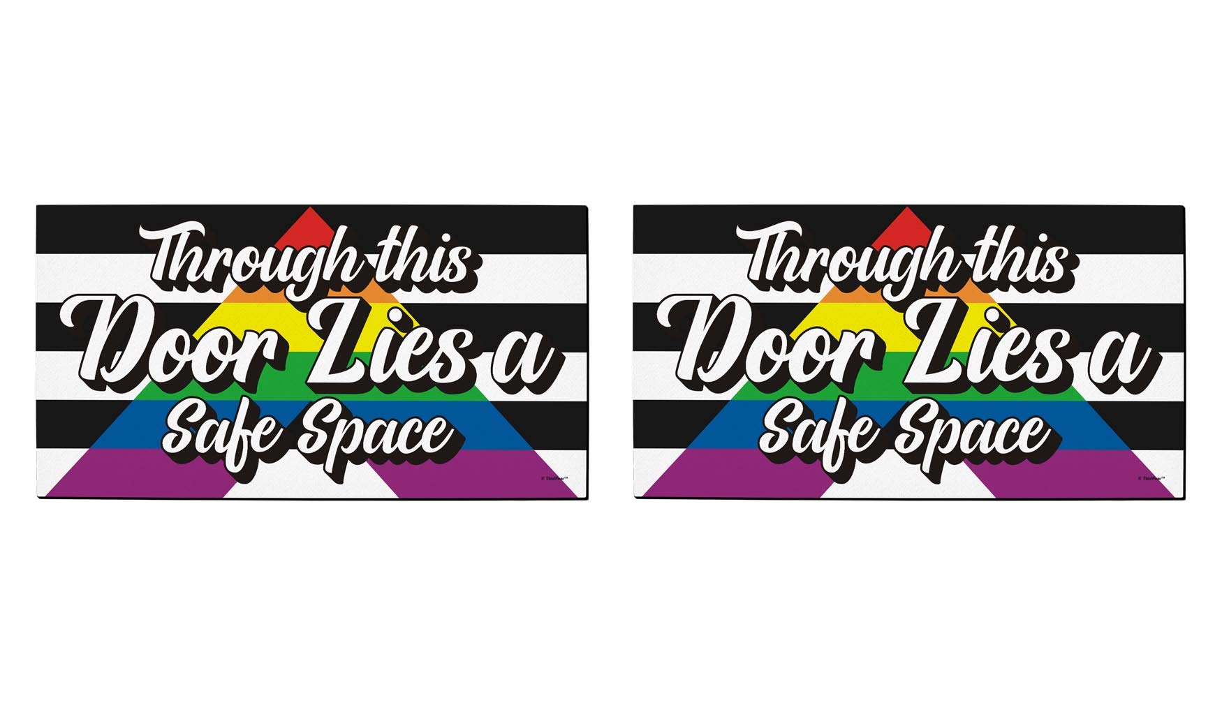 2 Pack Straight Ally Pride Flag Doormat Set - Safe Space Welcome Mat for LGBTQ+ Support & Allyship - Perfect for Front Door, Porch, or Dorm Room Decor