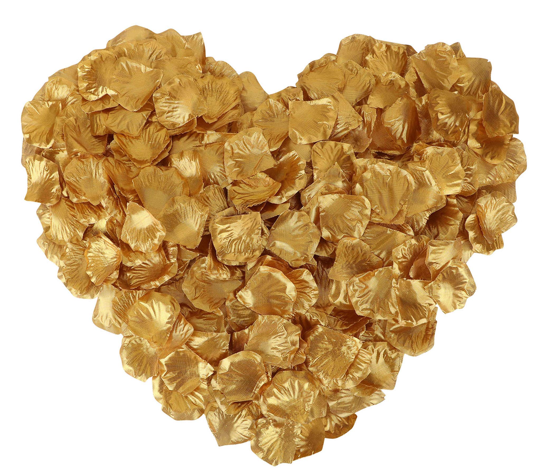 1000 Pieces Artificial Jasmine Rose Petals - Wedding Decoration, Party Flower Petals, Romantic Proposal & Honeymoon Kit in Gold | Perfect for Wedding Aisle, Table Scatter, Bridal Shower, Anniversary & Valentine's Day Decor