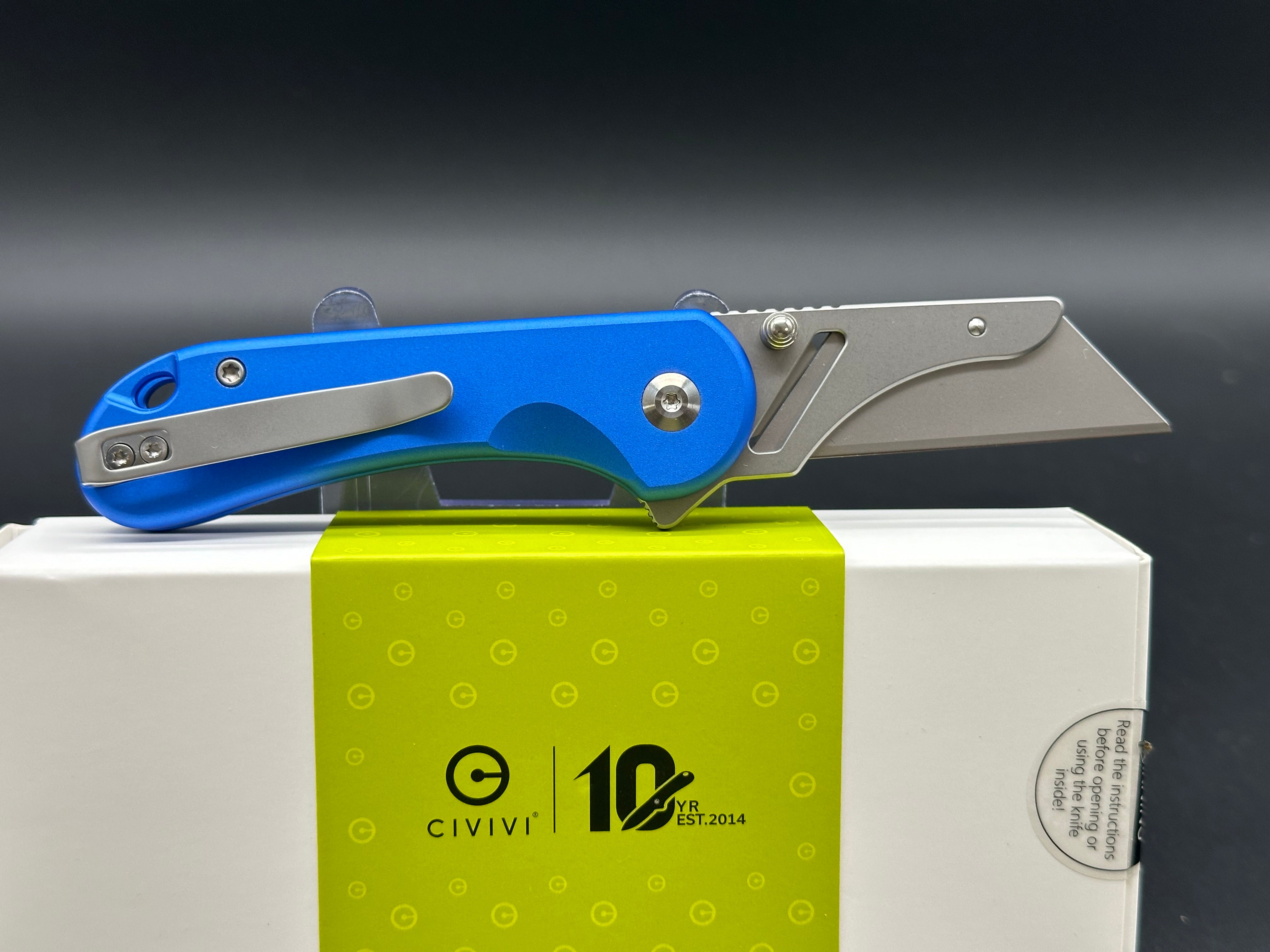 CIVIVI Elementum Folding Knife - Blue Aluminum Handle, 6CR13 Stainless Steel Blade - EDC Pocket Knife for Camping, Hiking & Outdoor Adventures