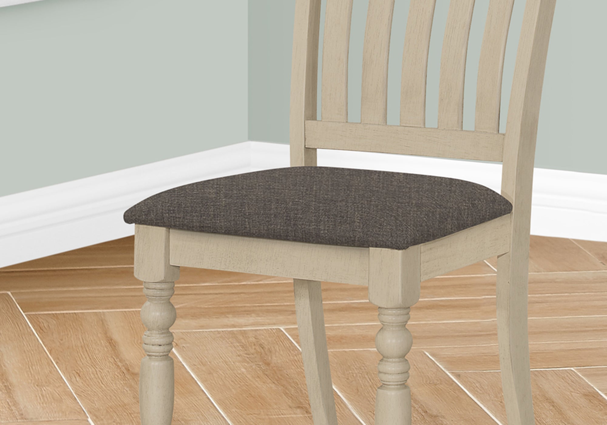 Antique Grey Upholstered Dining Chairs Set of 2 - 39