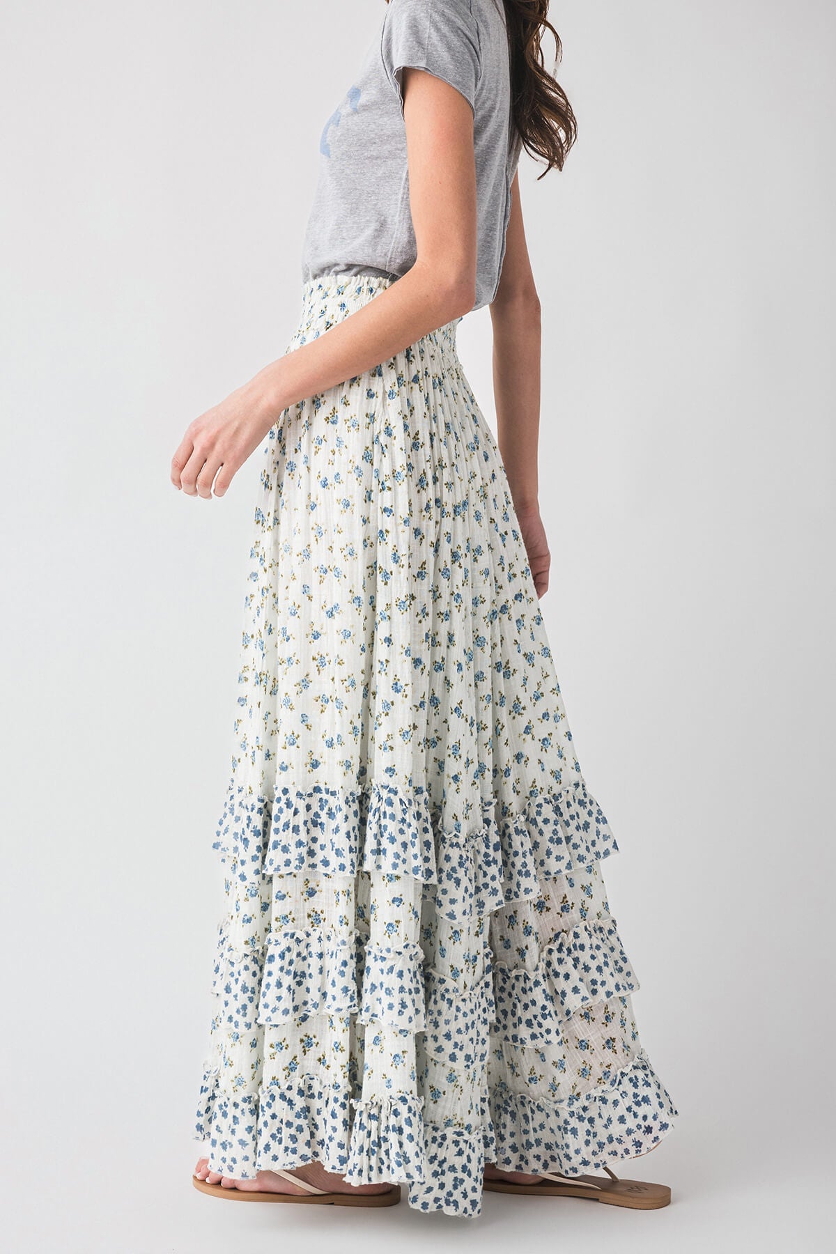 Free People Brynn Printed Maxi Skirt - Boho Floral Long Skirt for Women | Perfect for Beach Vacations, Music Festivals & Summer Outfits
