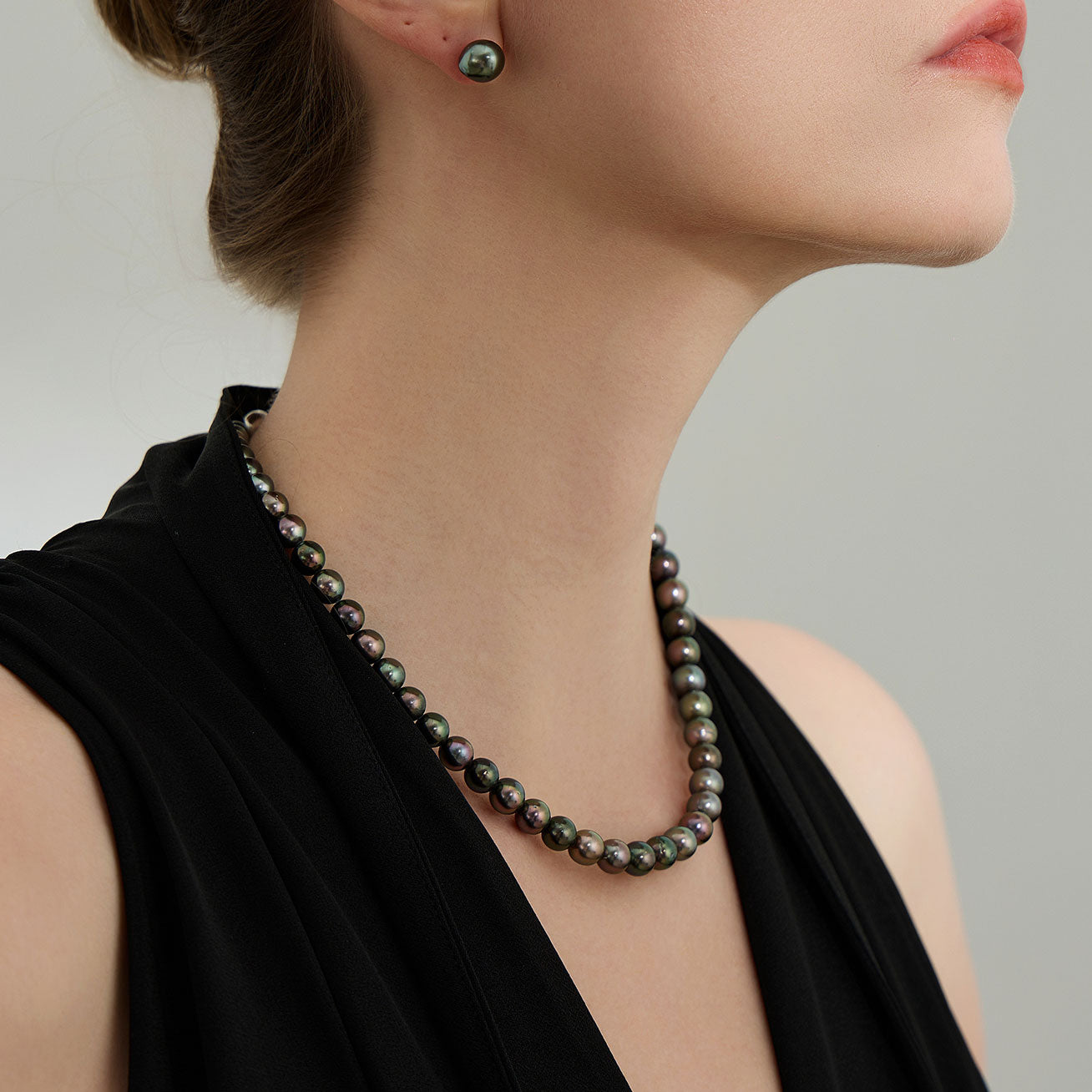18K Solid Gold Aurora Tahitian Pearl Necklace - Elegant Peacock Design Jewelry for Women | Perfect for Weddings, Parties & Special Occasions