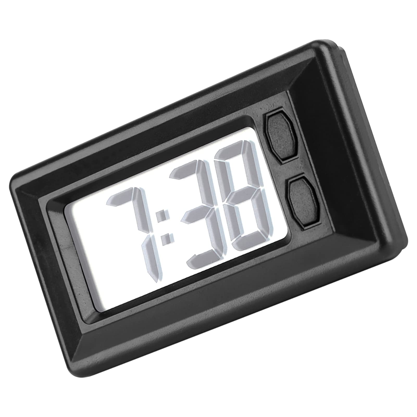 Digital Alarm Clock with Large LCD Display - Date & Time for Car Dashboard, Desk, Home - Portable with Adhesive Pad - Perfect for Office, Bedroom, Nightstand, and Vehicle Use