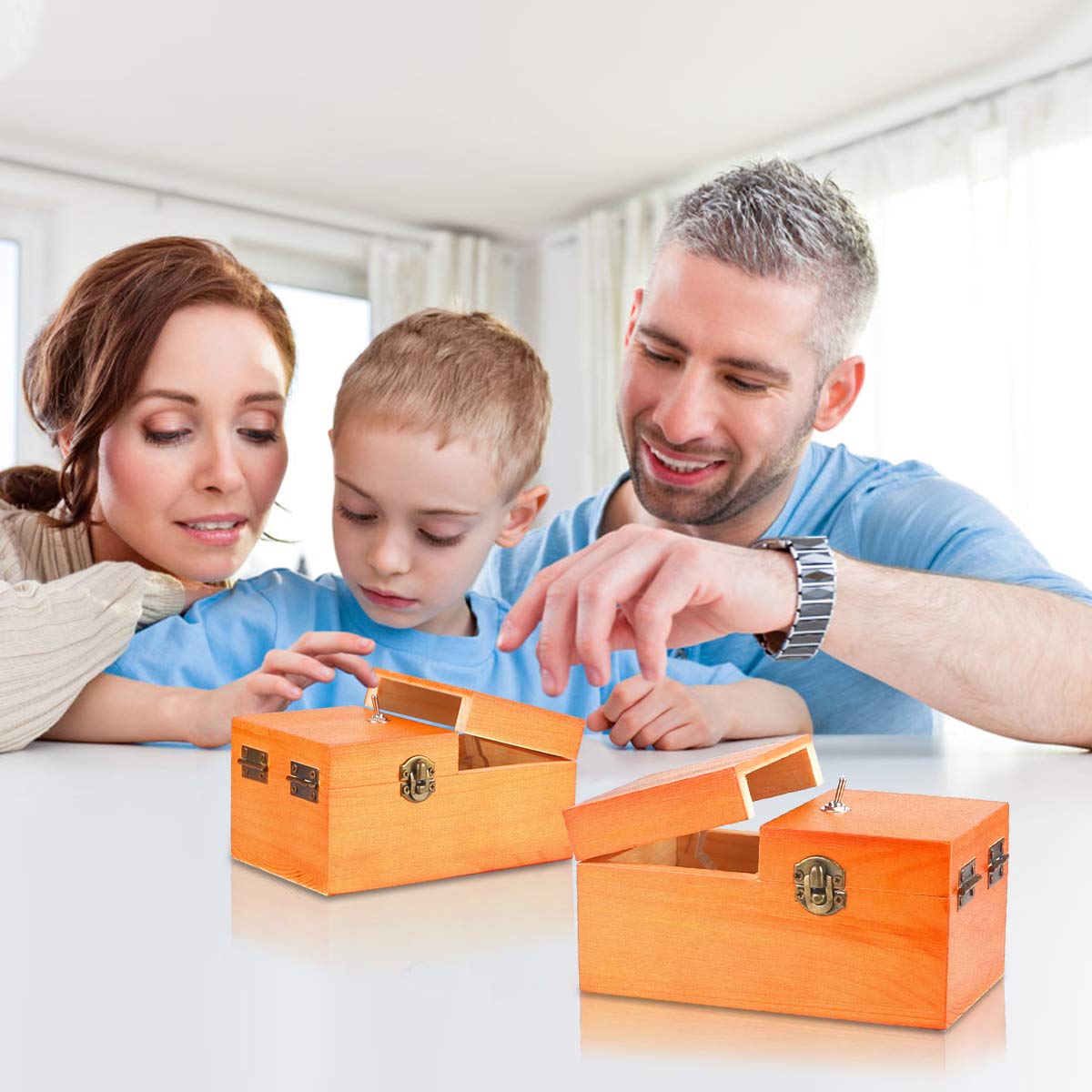 Calary Useless Box - Self-Turning Wooden Storage Box Machine (Fully Assembled) | Fun Desk Gadget for Adults & Kids | Perfect for Office Pranks, Stress Relief & Unique Gifts