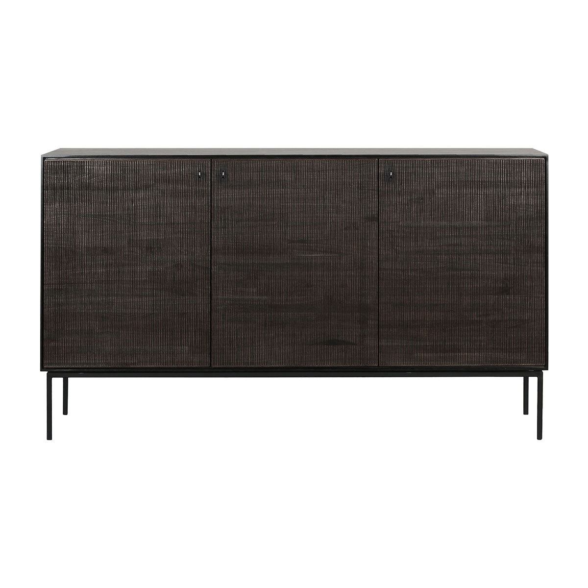 Modern 3-Door Sideboard with Grooves - Stylish Storage Cabinet for Living Room, Dining Room & Entryway - Perfect for Organizing Dishes, Linens & Home Decor