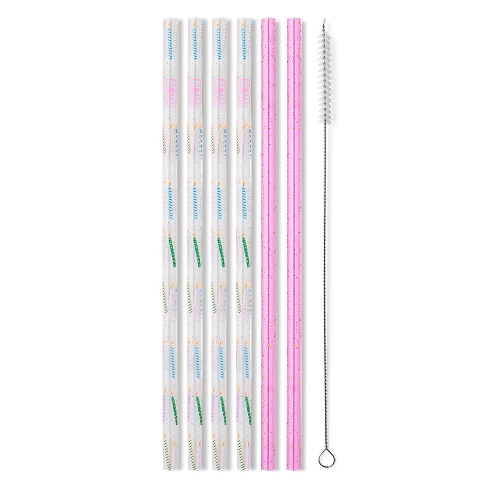 Eco-Friendly Purple Glitter Reusable Straw Set - BPA-Free Stainless Steel Drinking Straws for Smoothies, Cocktails & Parties (4-Pack) | Perfect for Home, Office, Travel & Sustainable Lifestyle