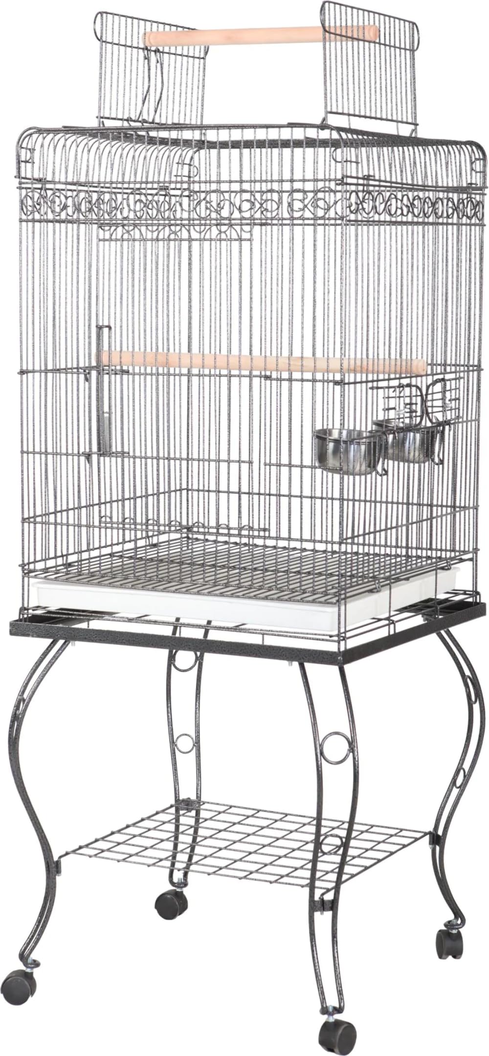 A&E Cage 600H Black Economy Play Top Bird Cage - Large Wrought Iron Flight Cage for Parakeets, Finches & Small Birds - Perfect for Home, Office or Pet Store Display