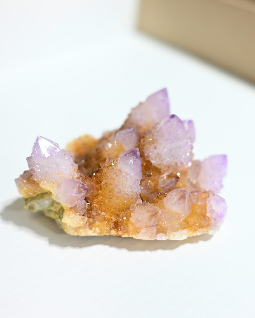 Natural Amethyst Spirit Cactus Quartz Crystal - Healing Stone for Meditation, Energy Cleansing & Home Decor | Spiritual Gift for Reiki, Yoga & Chakra Balancing
