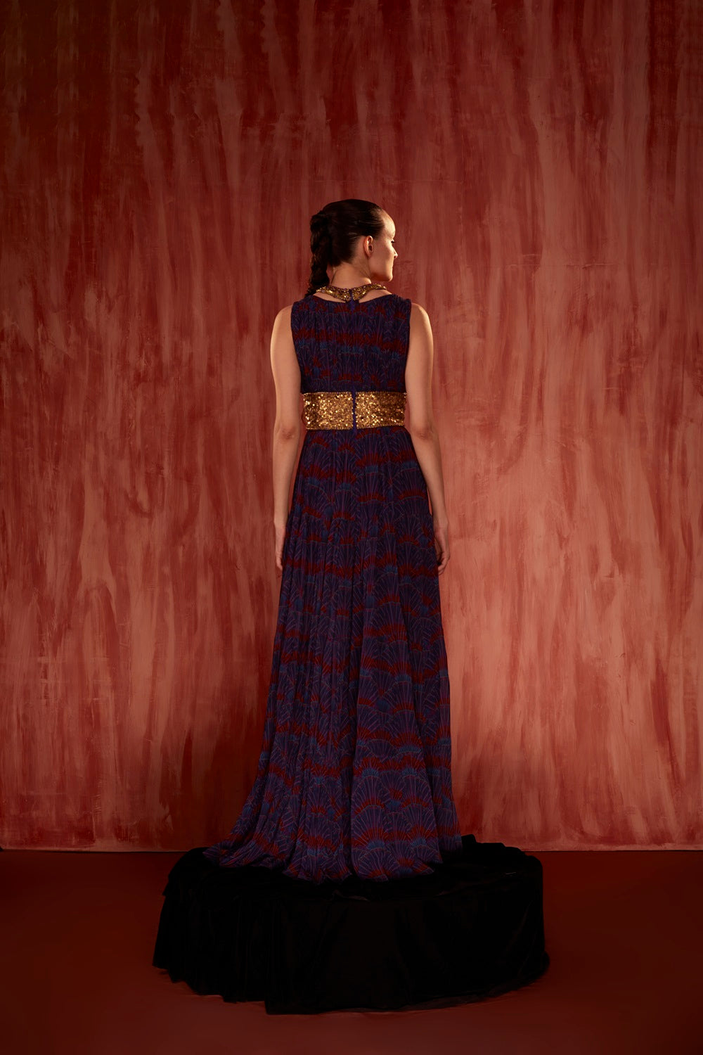 Overtine Greek Art Print Maxi Dress with Mosaic Brick Embroidery - Elegant Summer Beachwear & Boho Festival Outfit