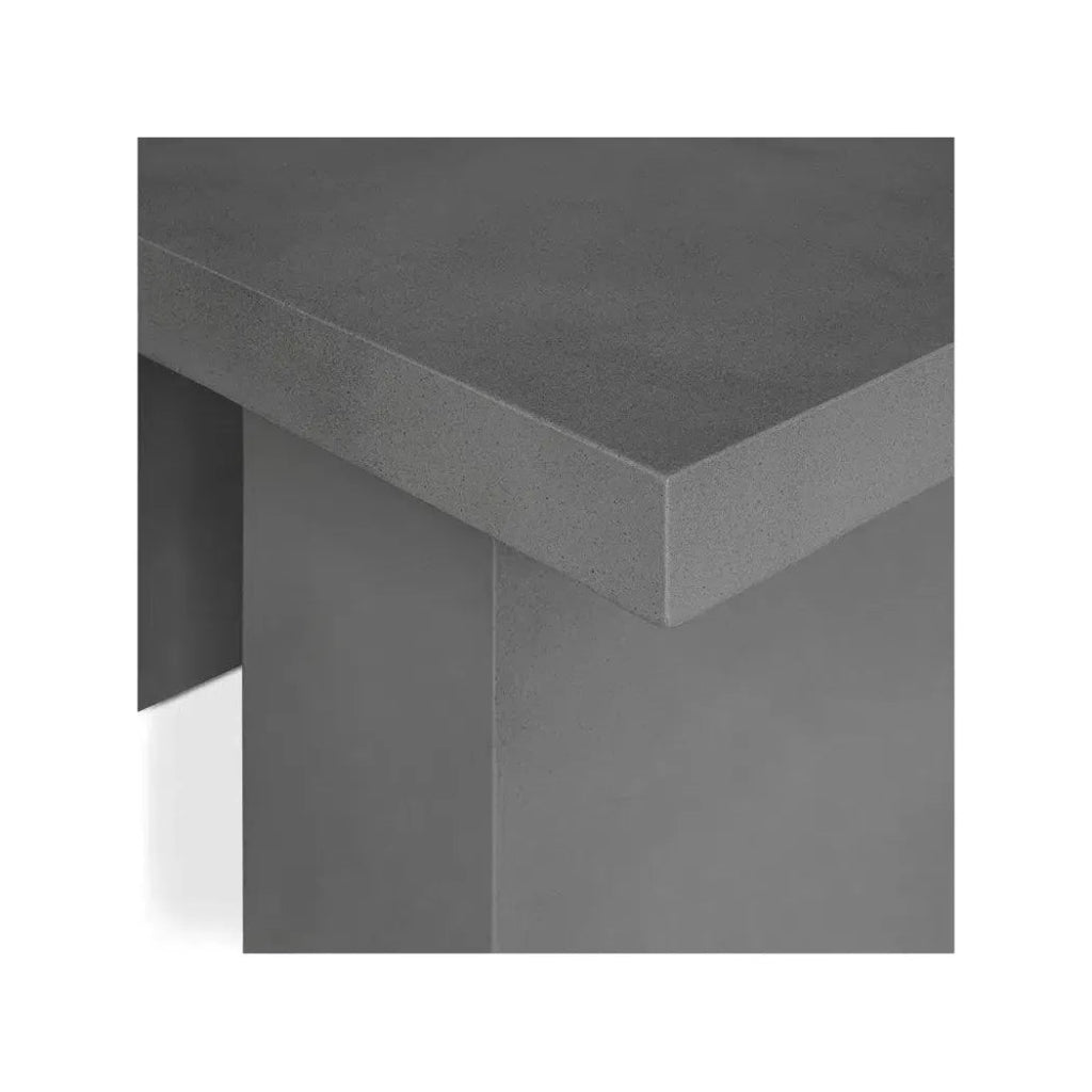 63 Inch Outdoor Dining Table - Modern Grey Patio Furniture for Garden, Backyard, and Poolside Gatherings