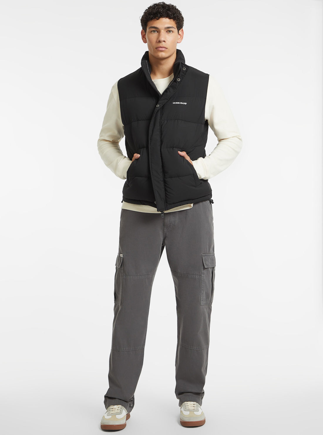 Guess Women's Black Denim Vest - Stylish Casual Layering Piece for Everyday Wear & Outfits