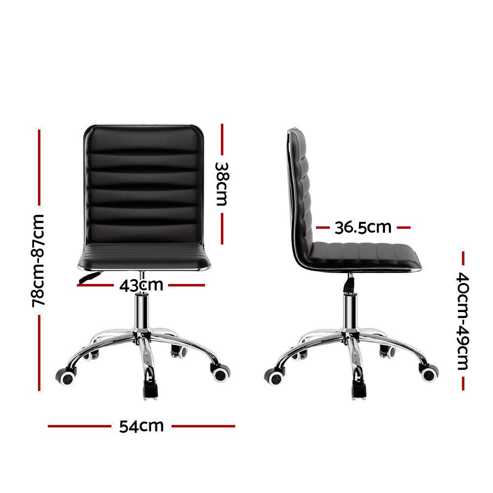 Artiss Office Chair - Ergonomic PU Leather Low Back Computer Desk & Gaming Chair in Black - Perfect for Home Office, Gaming & Workspace Comfort