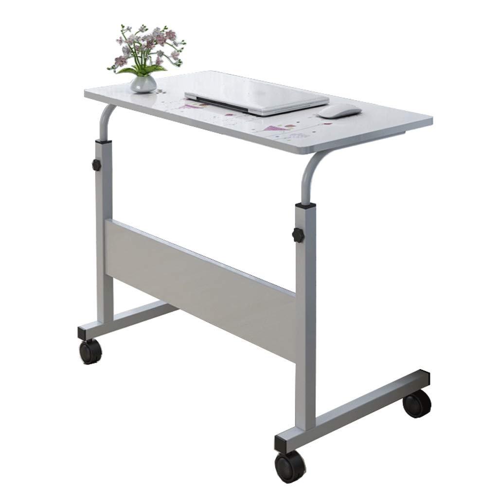 Adjustable Overbed Table with Wheels - Portable Laptop Stand for Bed, Sofa & Office - Mobile Bedside Computer Desk & Rolling Tray Table (Color: F) | Perfect for Working, Eating, Reading & Nursing in Bed