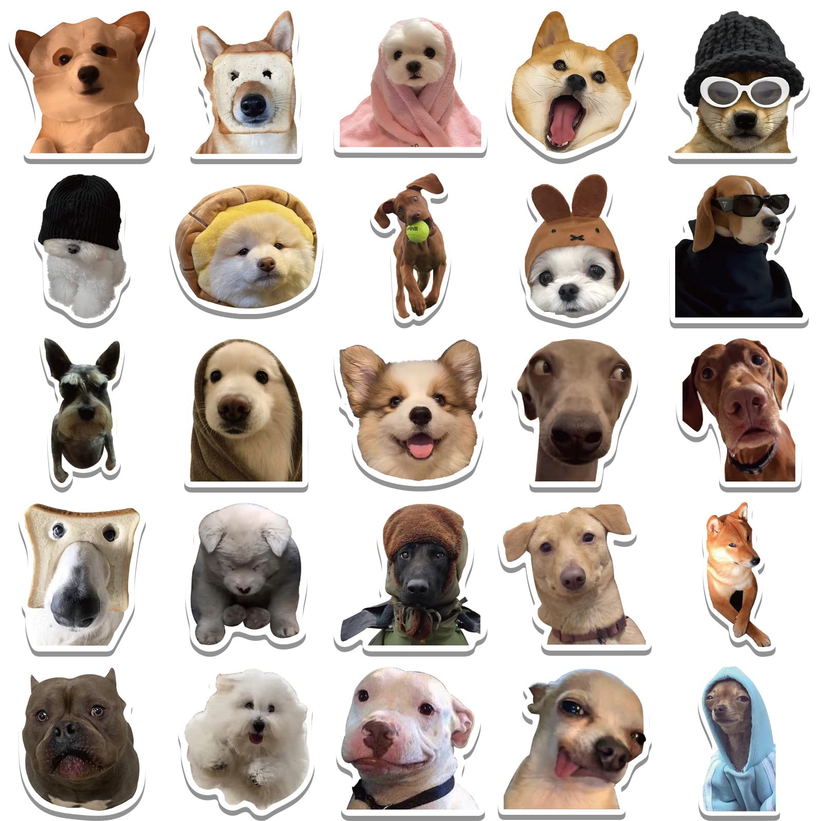 50PCS Cute Puppy Stickers - Waterproof Vinyl Dog Lover Stickers for Kids, Teens & Adults - Perfect for Water Bottles, Laptops, Journals & DIY Crafts (Dog-Themed Gift Idea)