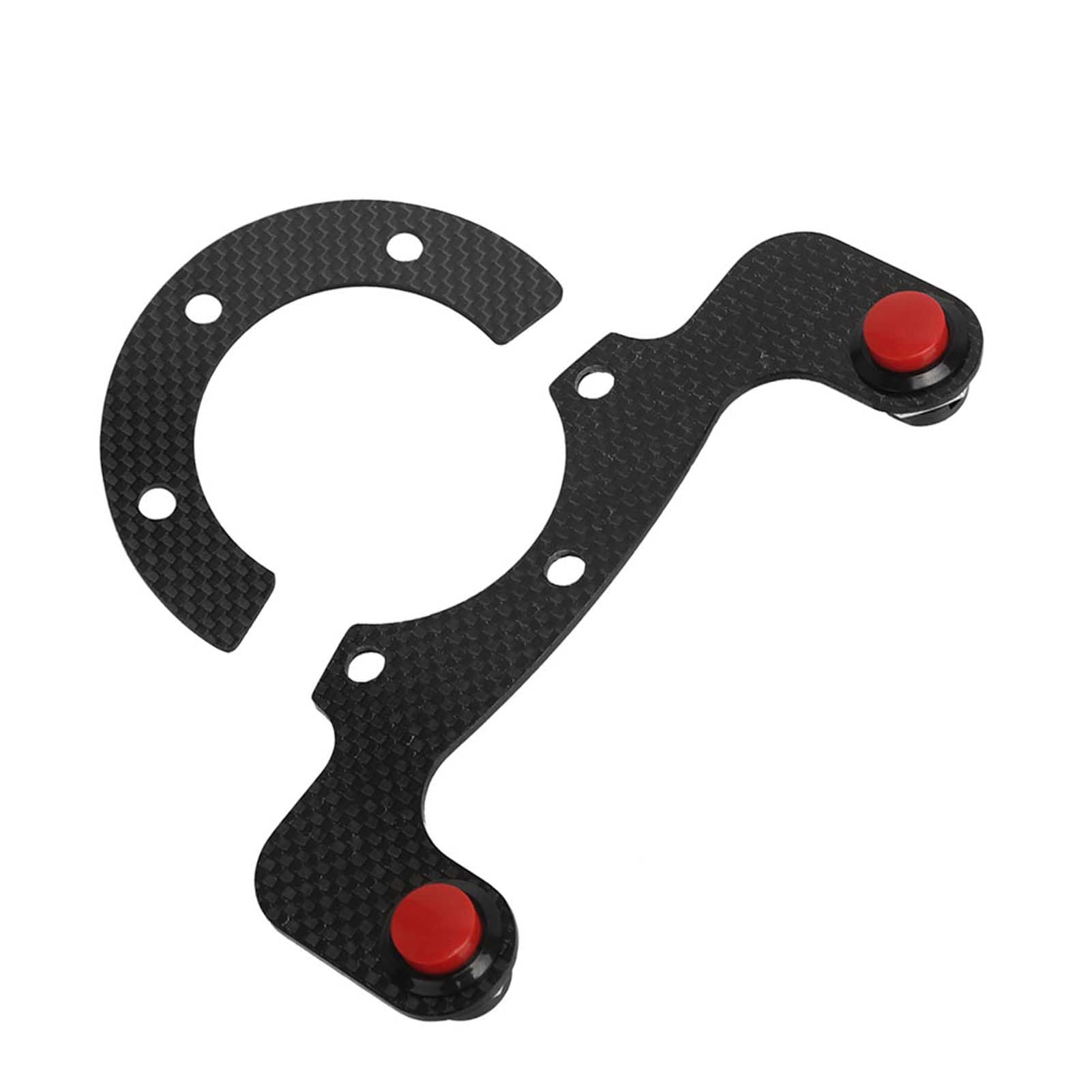Acouto Carbon Fiber Steering Wheel Horn Button Kit - Dual Buttons for 6 Bolt Racing Wheels (MOMO, OMP, Nardi, Sparco Compatible) - Perfect for Track Racing & Drifting