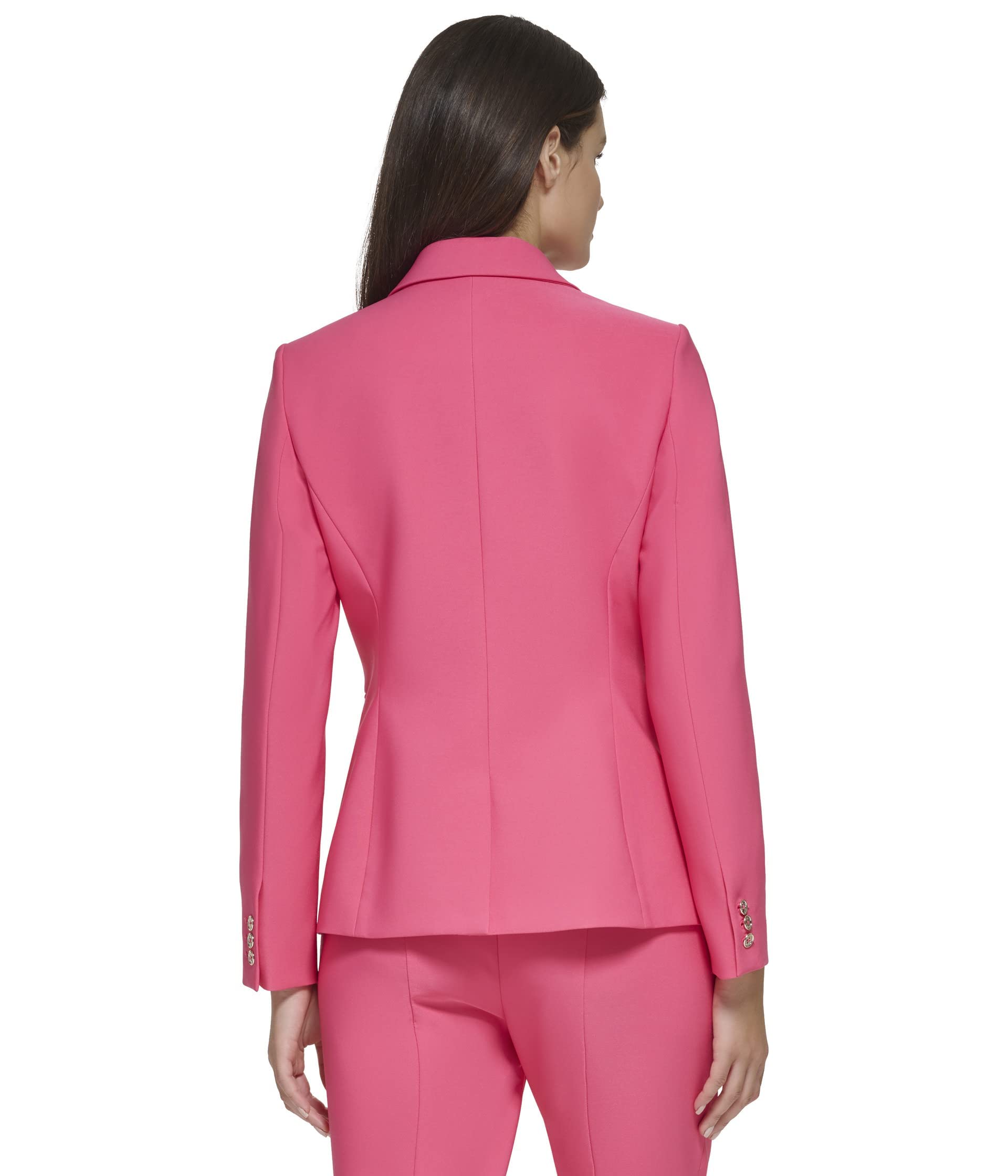 Tommy Hilfiger Women's One-Button Flex Fit Blazer Jacket - Slim Stretch Business Suit for Office, Work & Formal Occasions