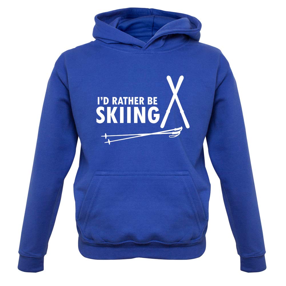 Kids' 'I'd Rather Be Skiing' Pullover Hoodie - Warm & Cozy Winter Sweatshirt for Boys & Girls - Perfect for Skiing, Snow Play & Outdoor Adventures