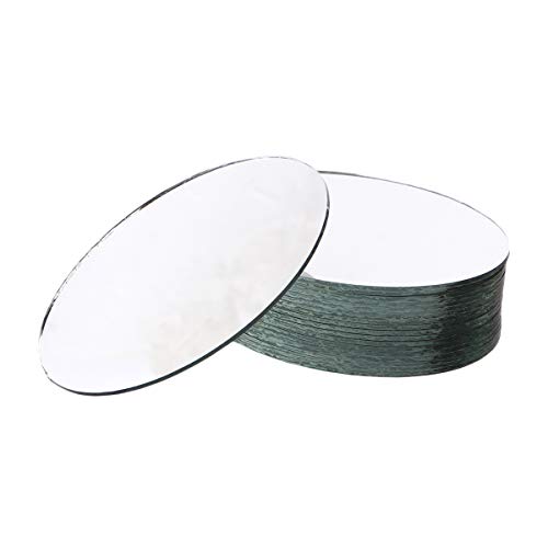 HEALLILY 20 Pcs DIY Alloy Mirror for Makeup - Small Oval Unfinished Mirror Lenses for DIY Crafts, Jewelry Making & Home Decor (Perfect for Handmade Projects & Gift Ideas)
