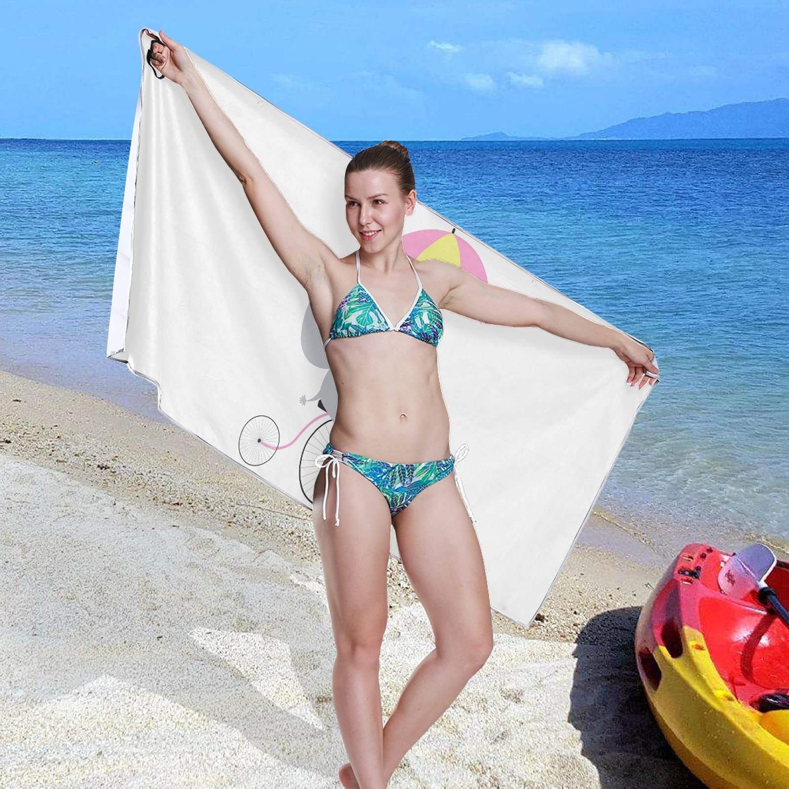 **Tarity Cute Elephant Beach Towel - Large 63